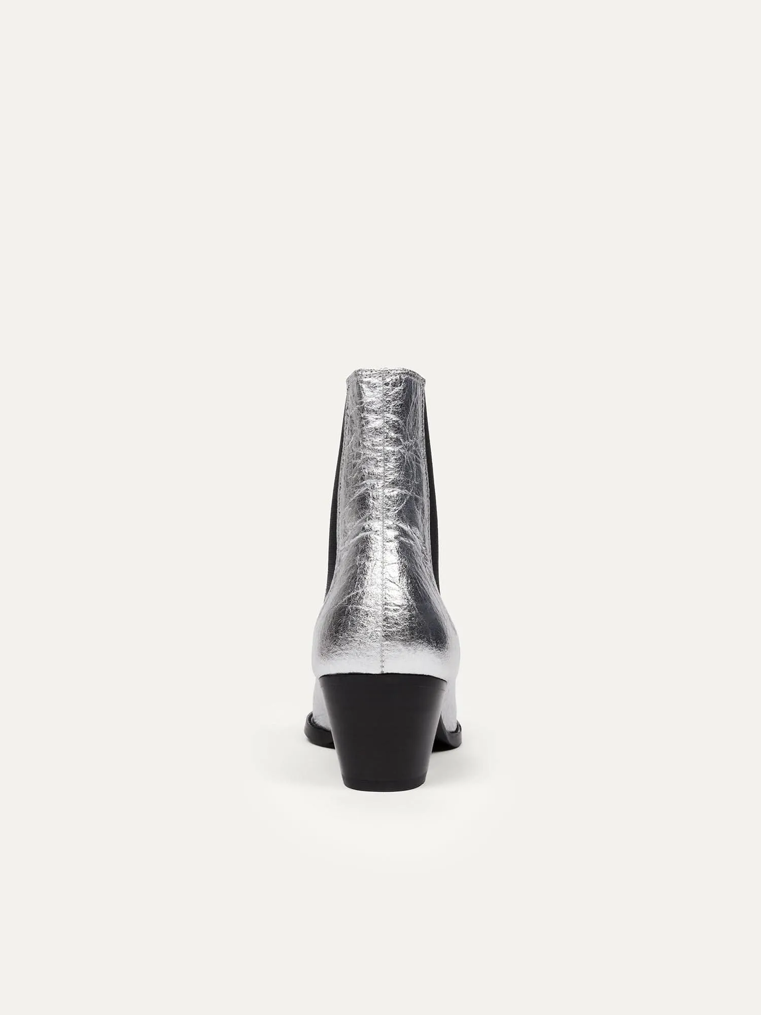 3pm Friday Rocks! Vegan Piñatex Ankle Boots | Metallic Silver