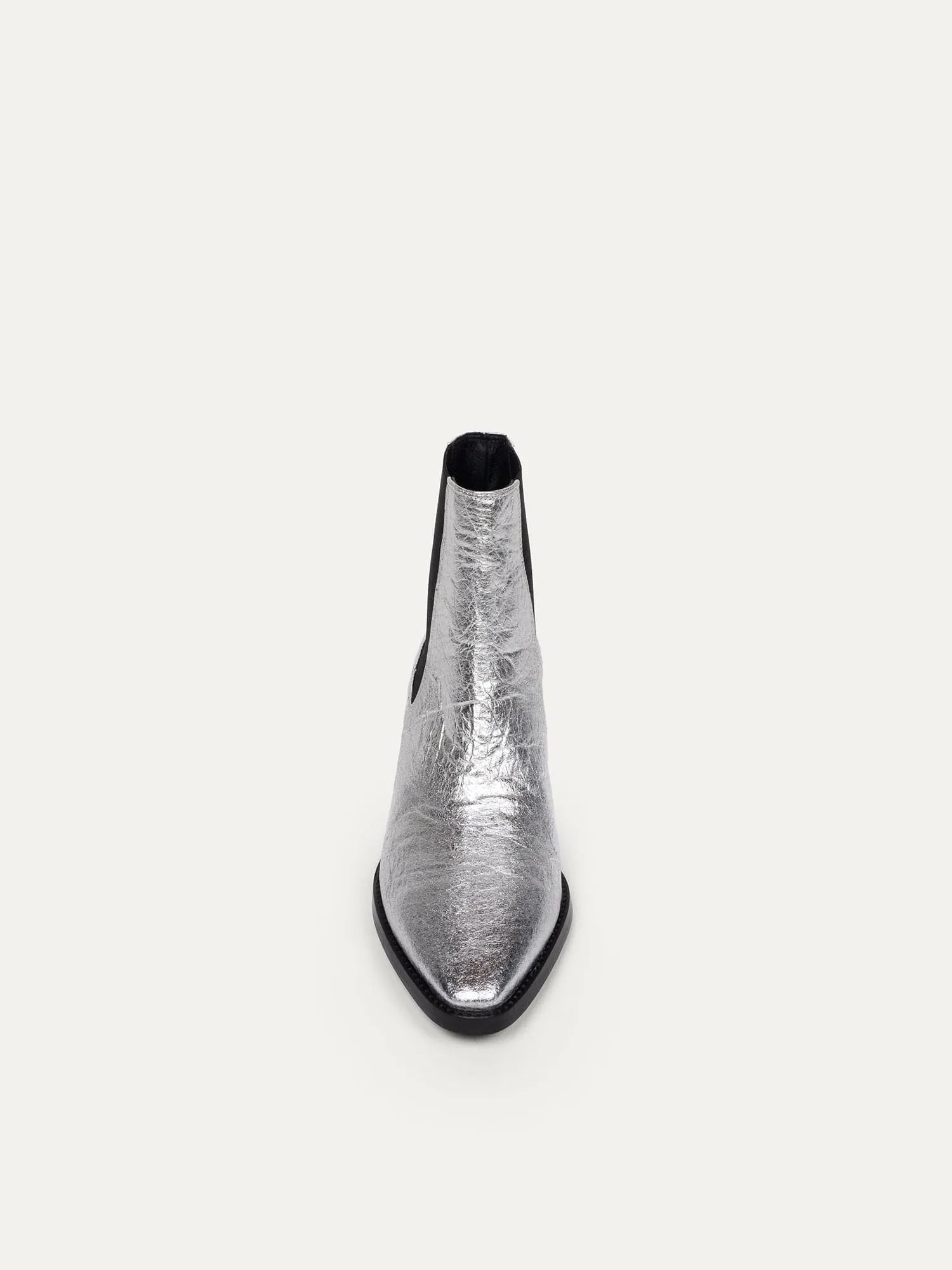 3pm Friday Rocks! Vegan Piñatex Ankle Boots | Metallic Silver