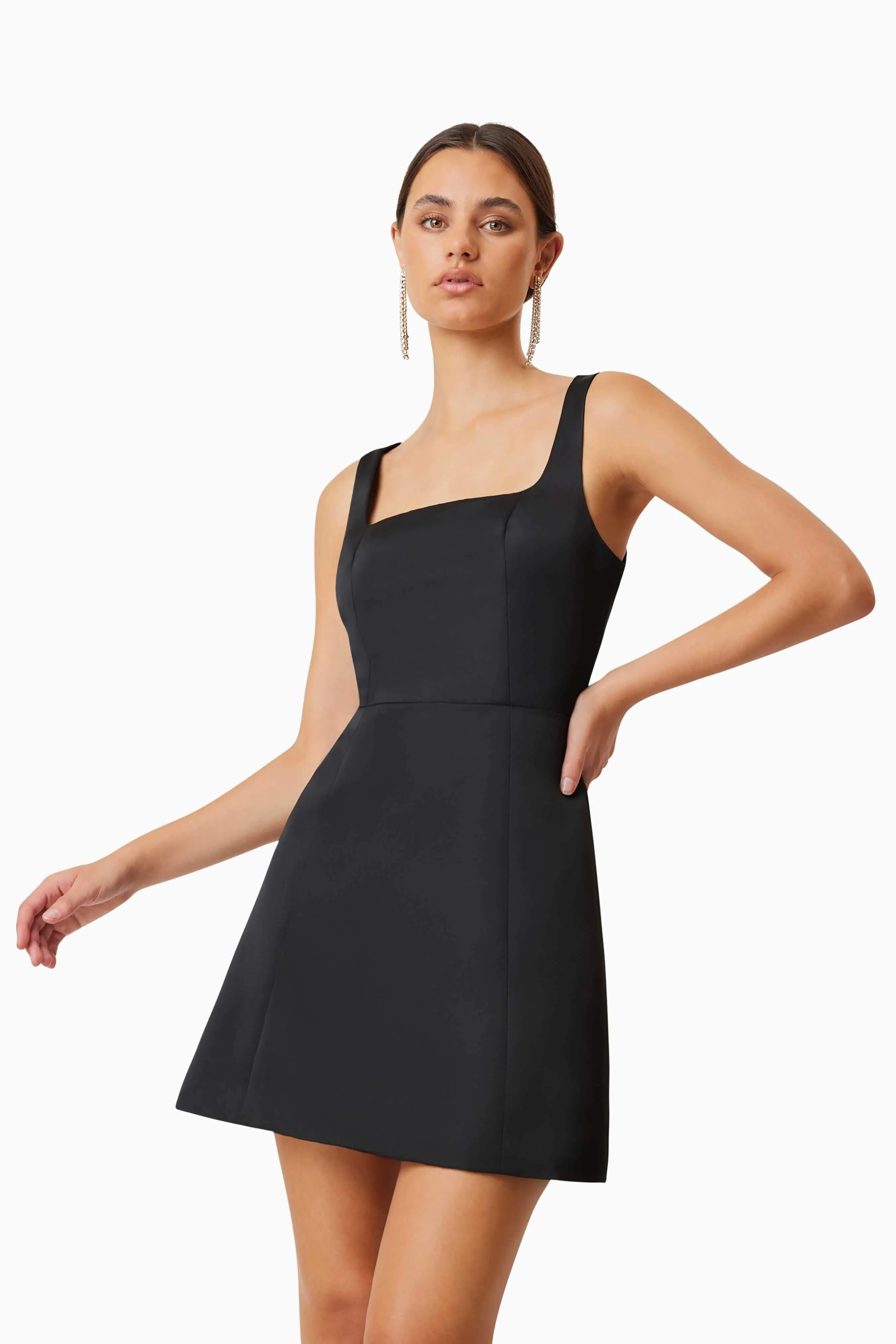 Amelie Mini Cocktail Dress In Black