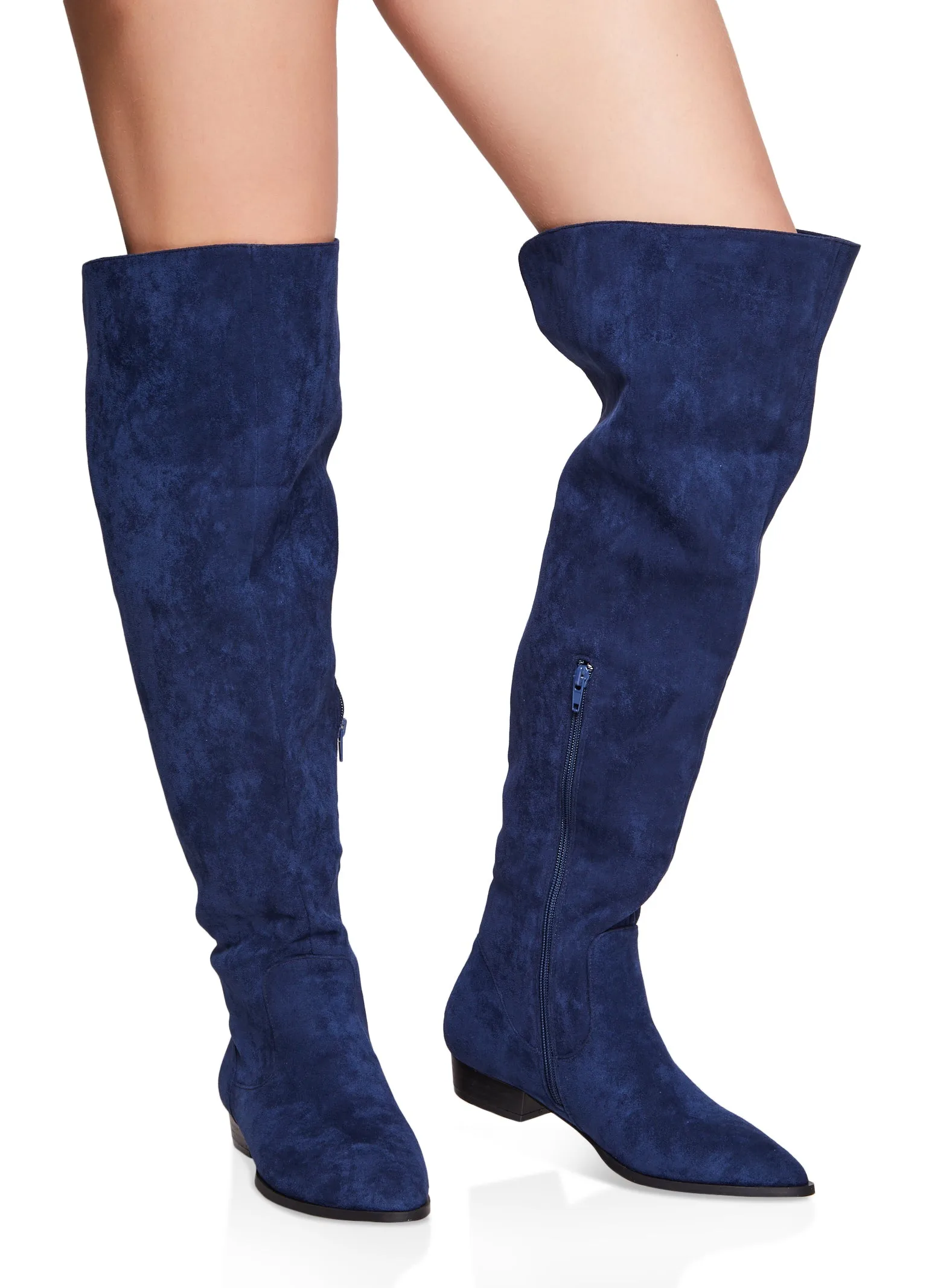 Back Slit Detail Over the Knee Boots