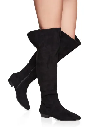 Back Slit Detail Over the Knee Boots