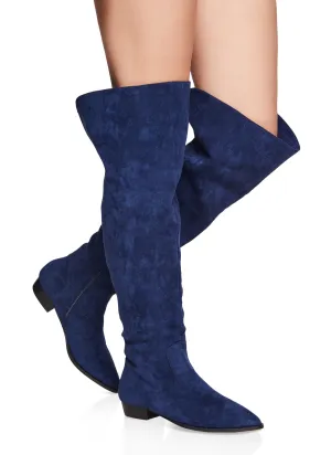 Back Slit Detail Over the Knee Boots