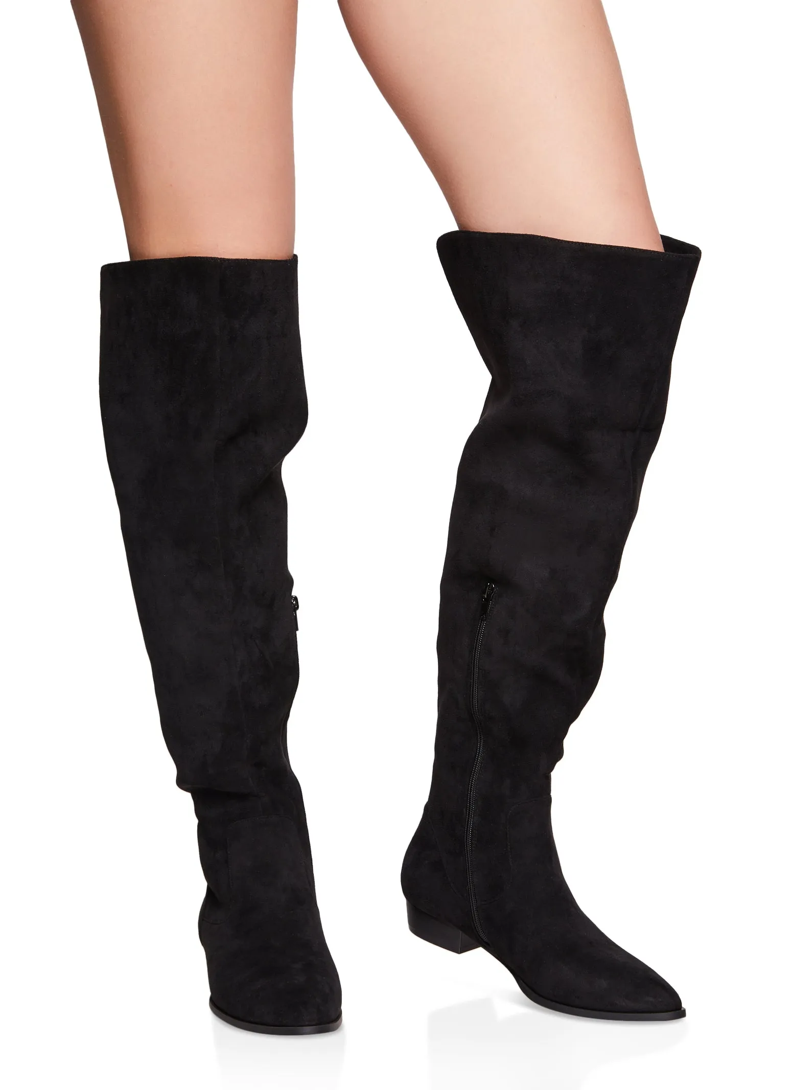 Back Slit Detail Over the Knee Boots