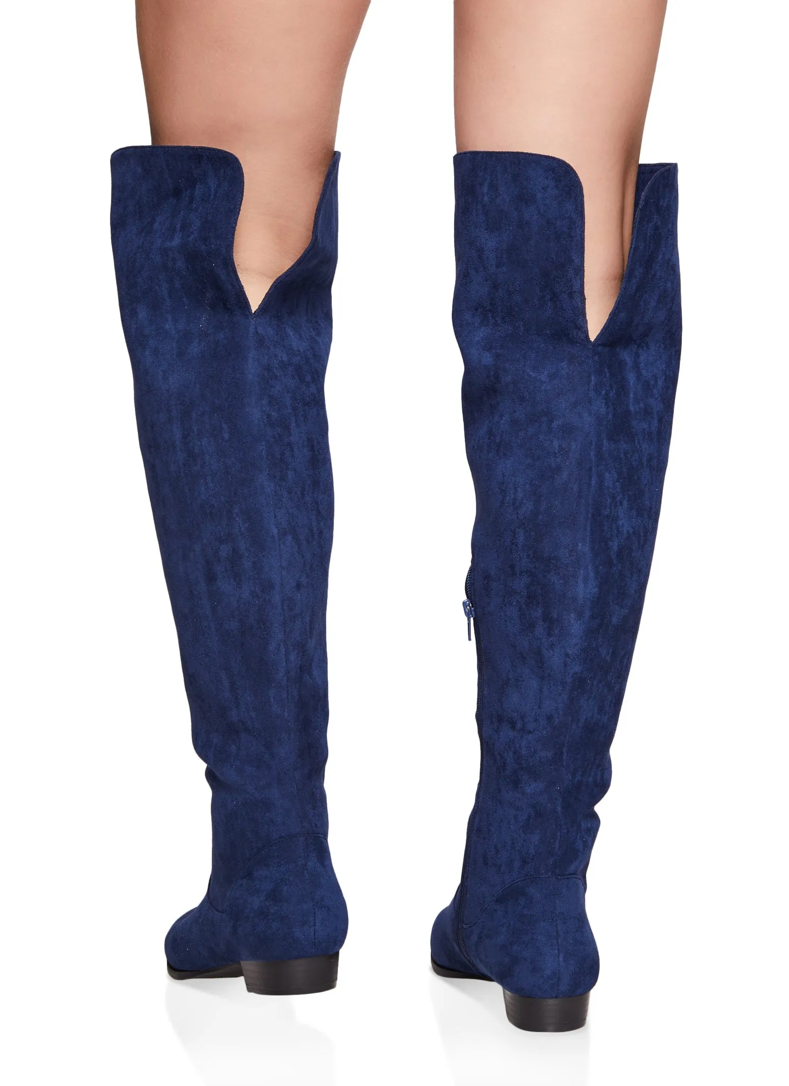 Back Slit Detail Over the Knee Boots