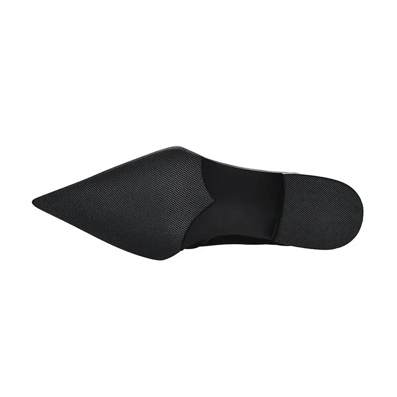 Black Ankle Boots Low Heel Women