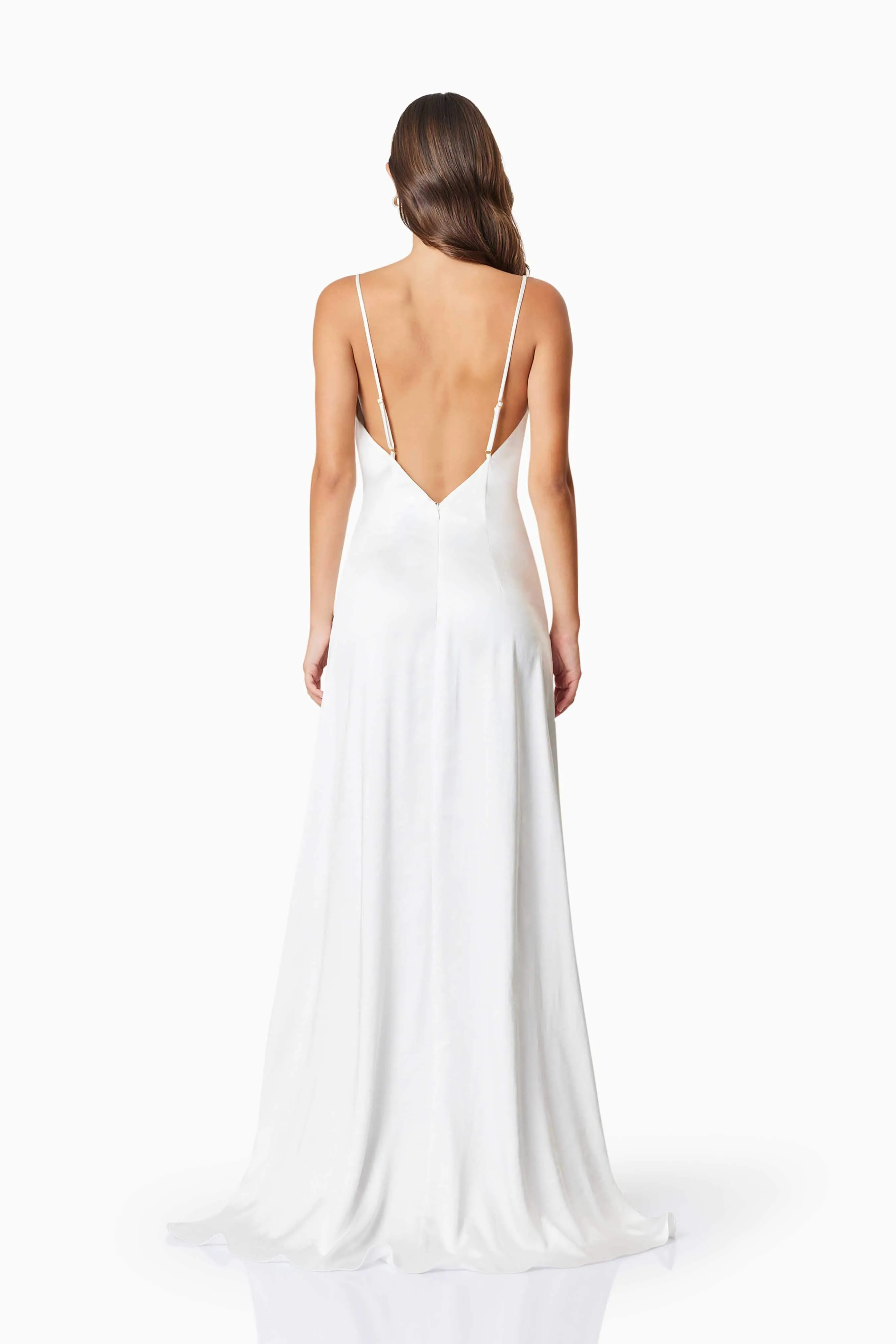 Clementine Cowl Neck Maxi Dress In White