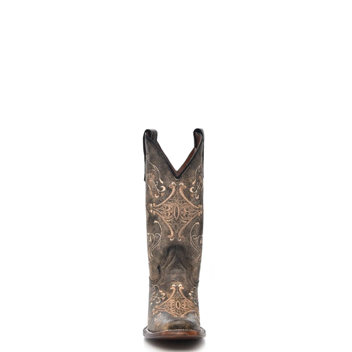 Corral Ladies Embroidery Brown Cowhide Leather Cowgirl Boots