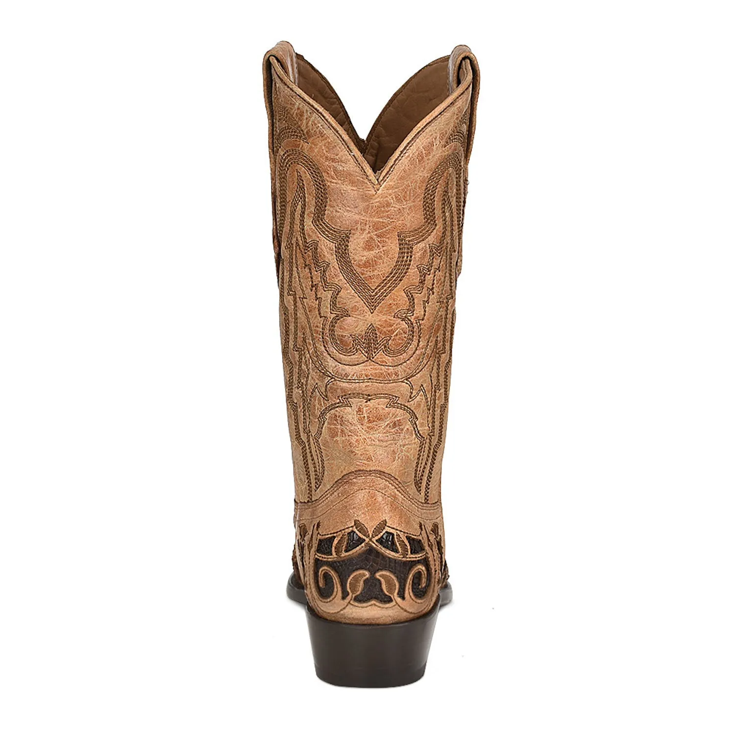 Corral Womens Inlay Snip Toe Chocolate Alligator Leather 12.5in Cowboy Boots