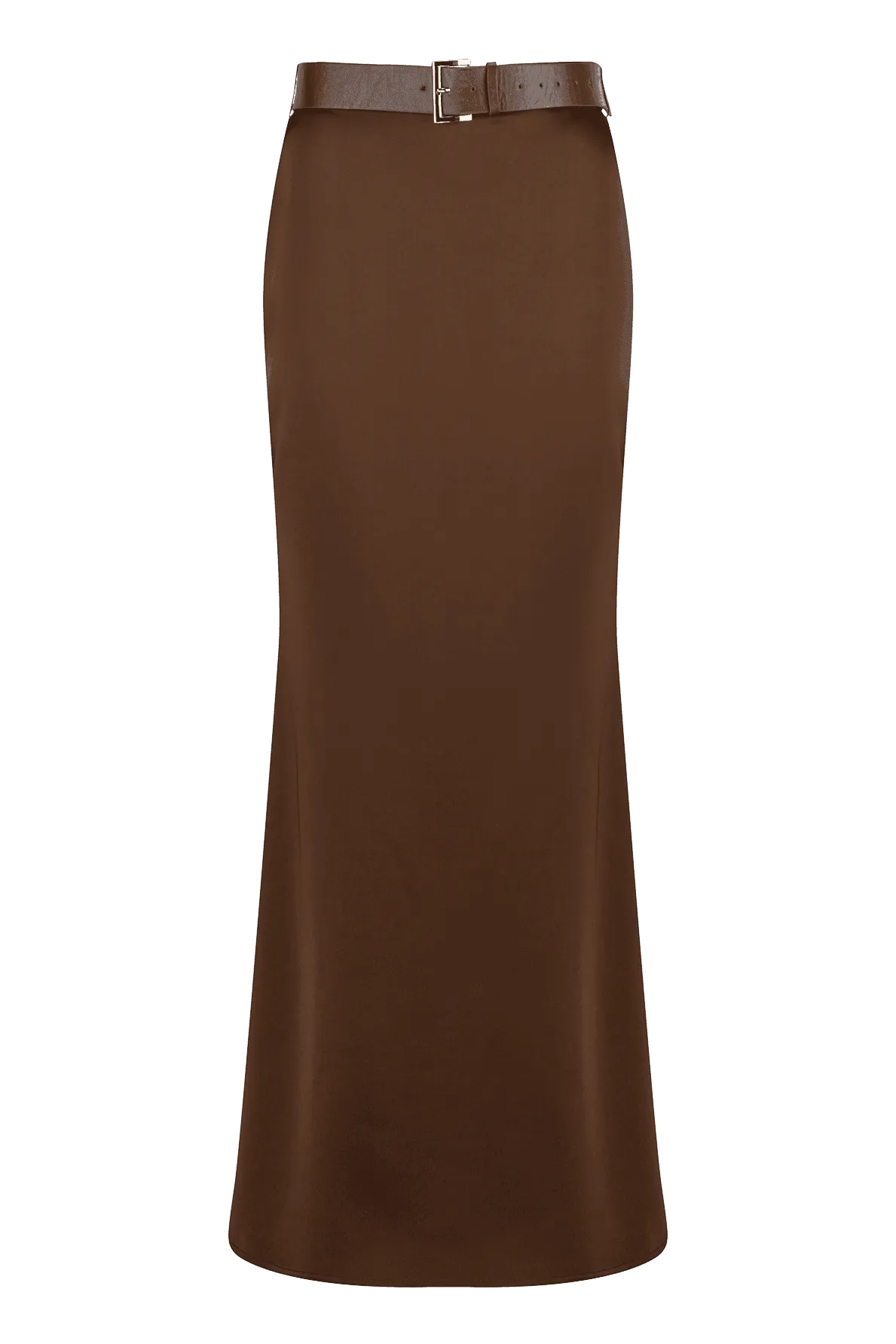 CURAAE Haven Maxi Mermaid Slip Skirt With Belt In Coco