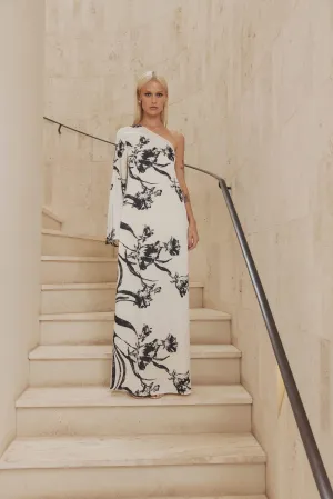 CURAAE Matilda One Shoulder Satin Maxi Dress