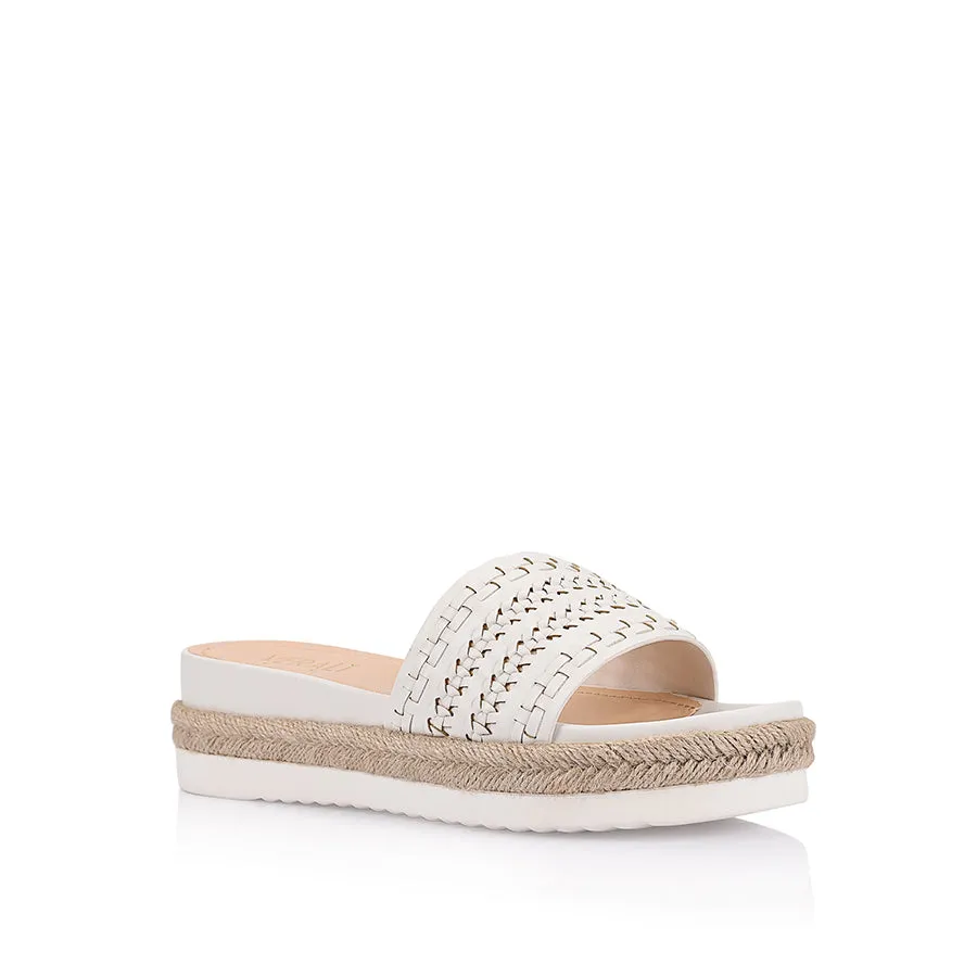 Denver Footbed Slides - White