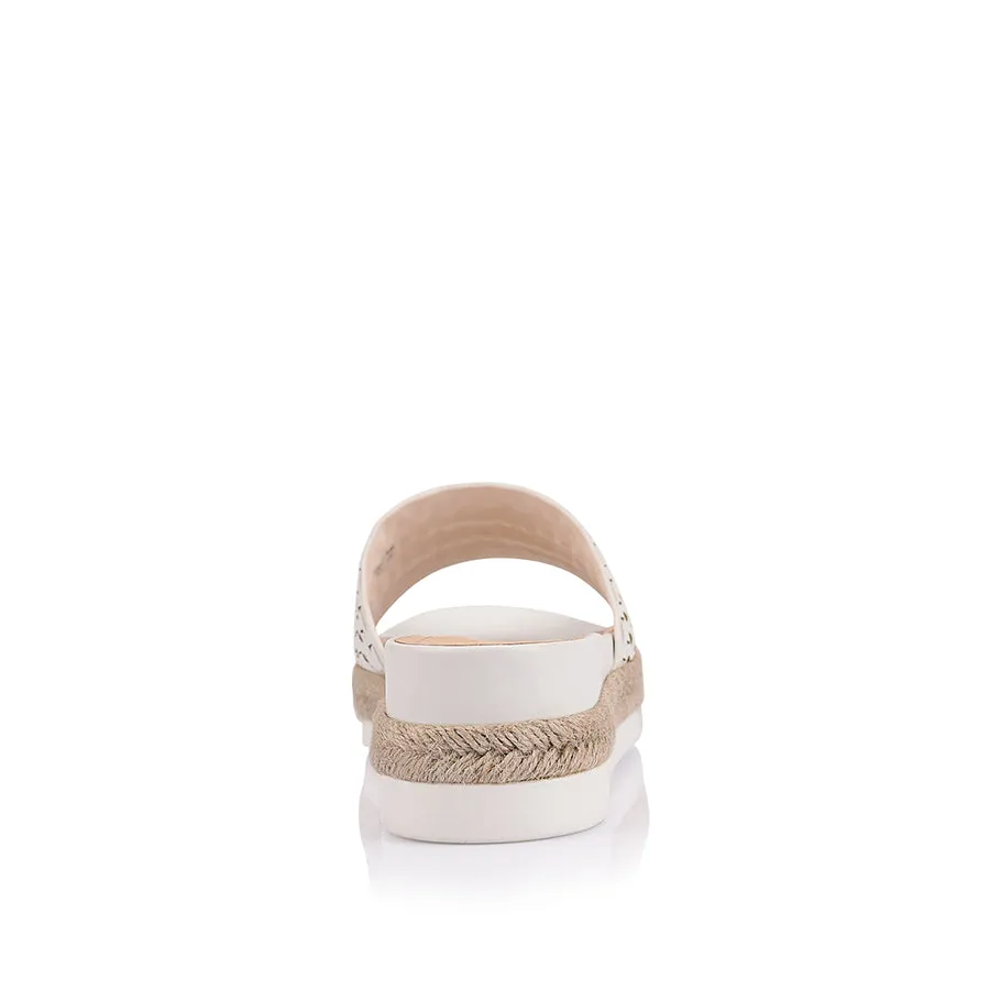 Denver Footbed Slides - White