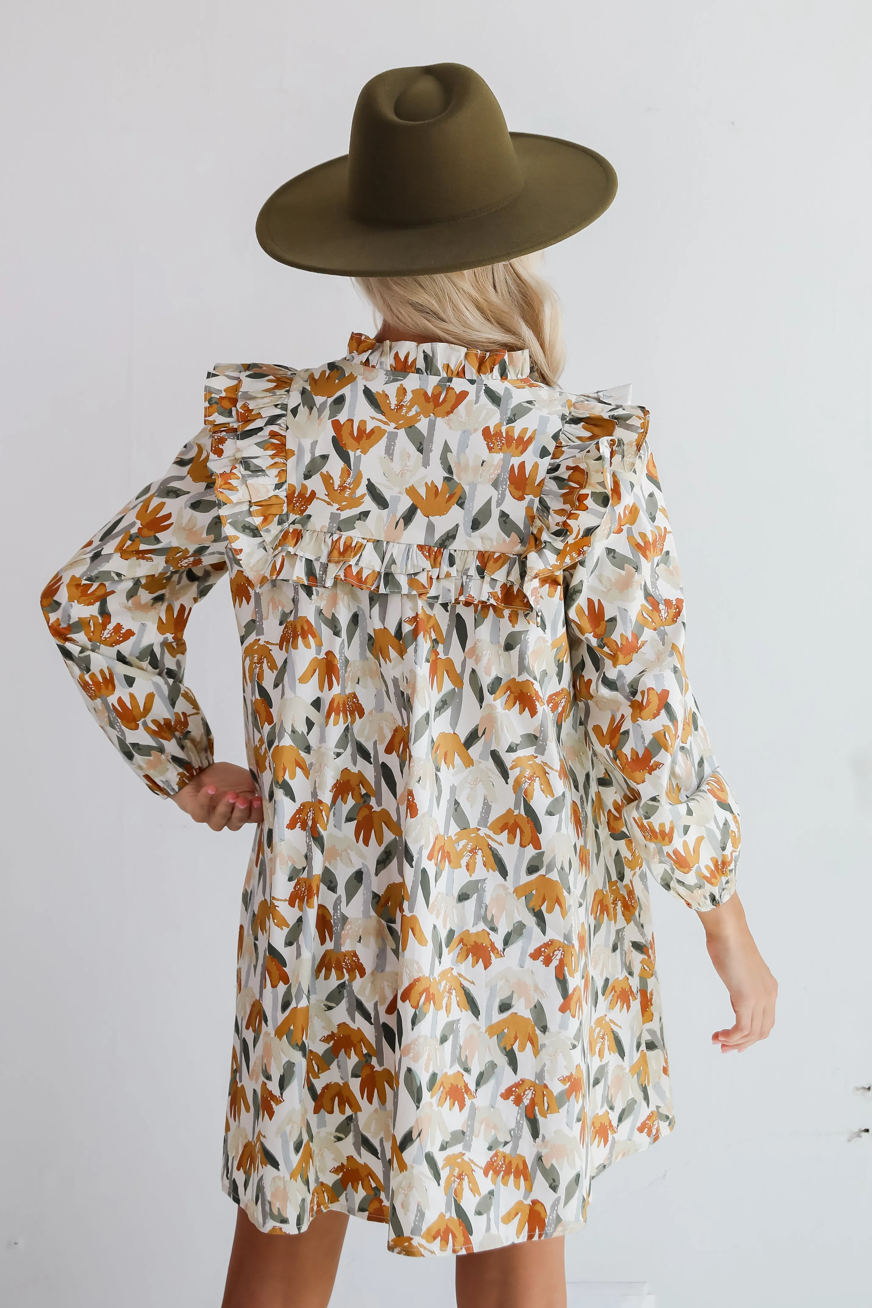 FINAL SALE - Delightful Crush Cream Floral Mini Dress