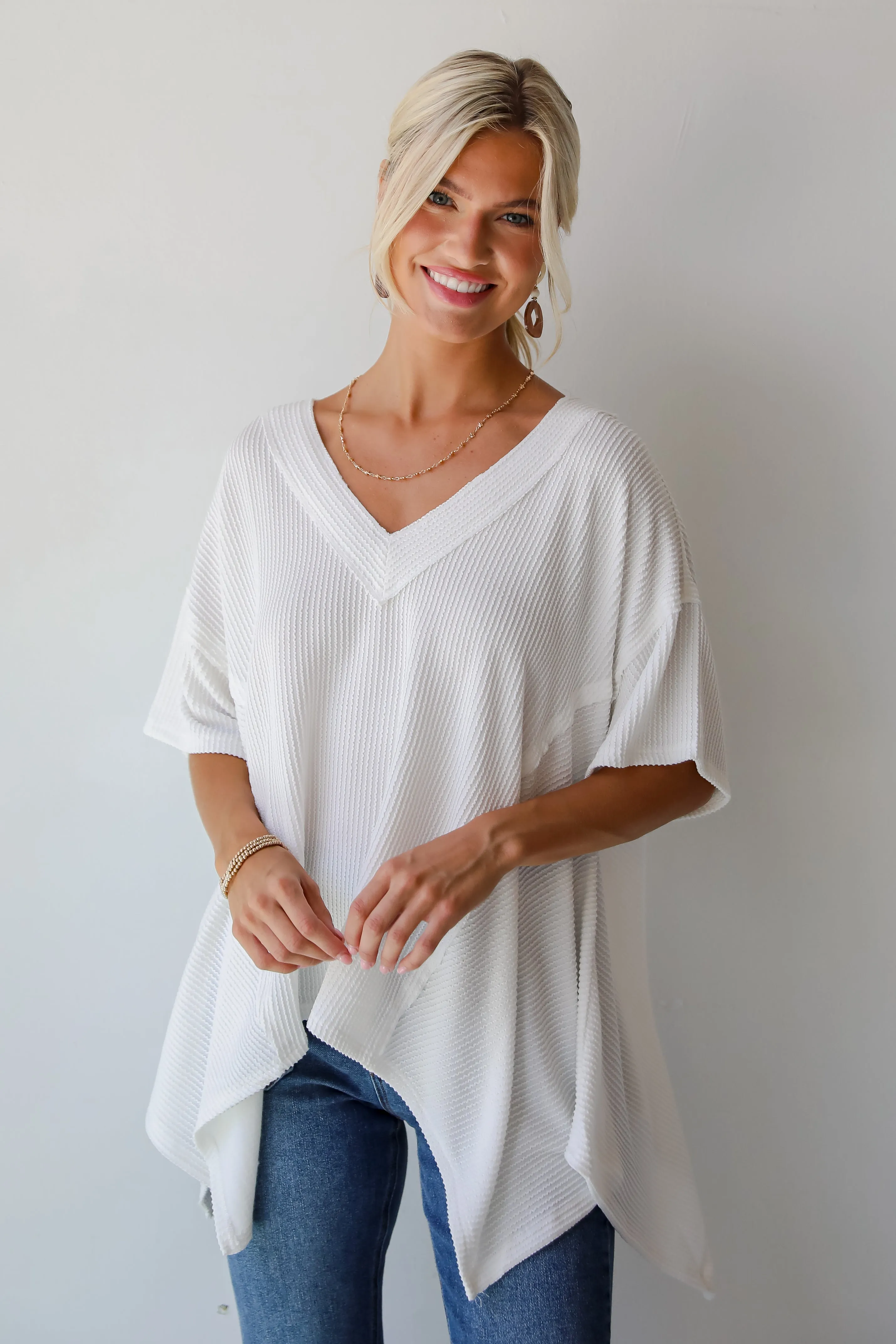 FINAL SALE - Essential Pick Off White Corded Top