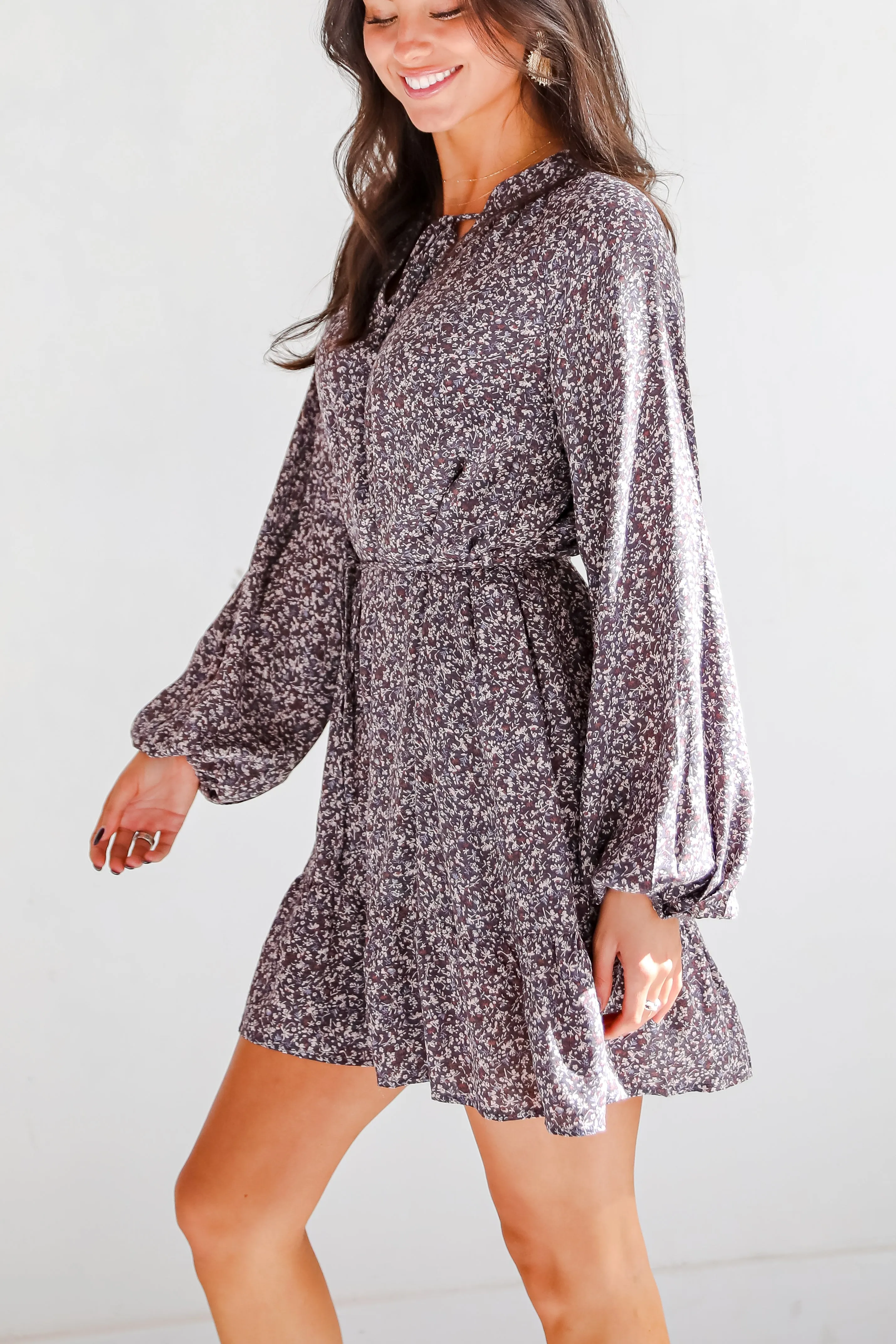 FINAL SALE - Iconic Beauty Plum Floral Mini Dress