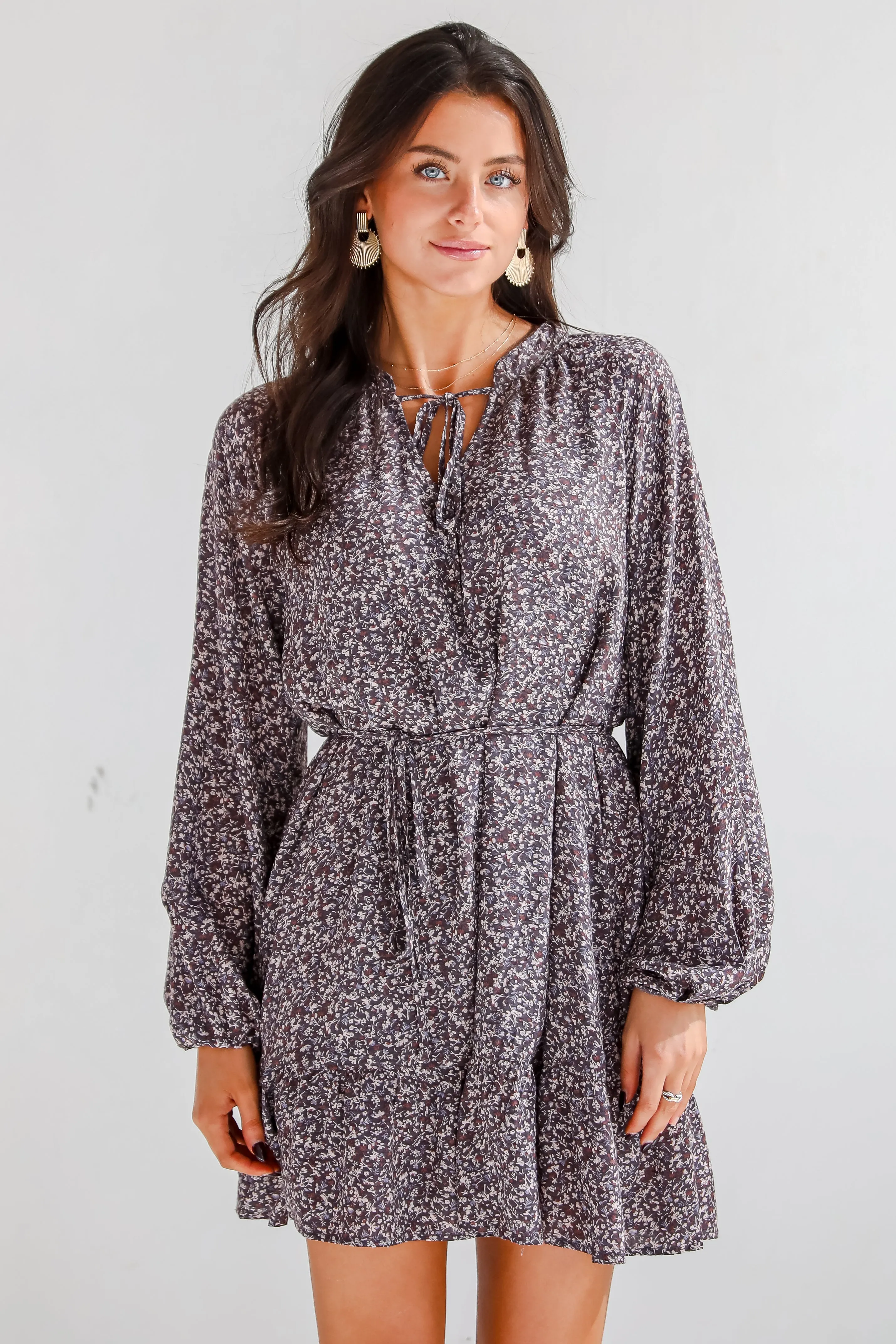 FINAL SALE - Iconic Beauty Plum Floral Mini Dress