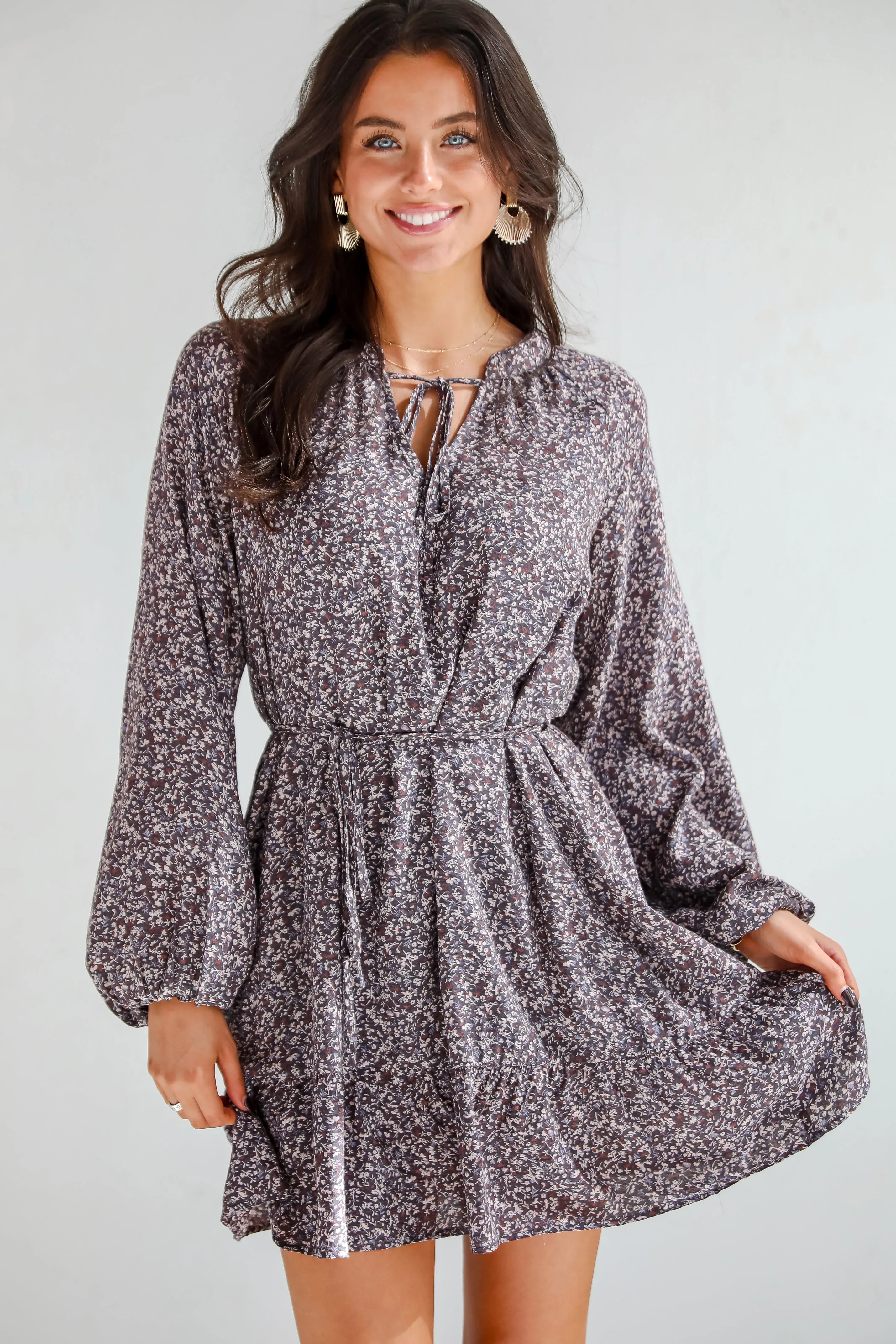 FINAL SALE - Iconic Beauty Plum Floral Mini Dress