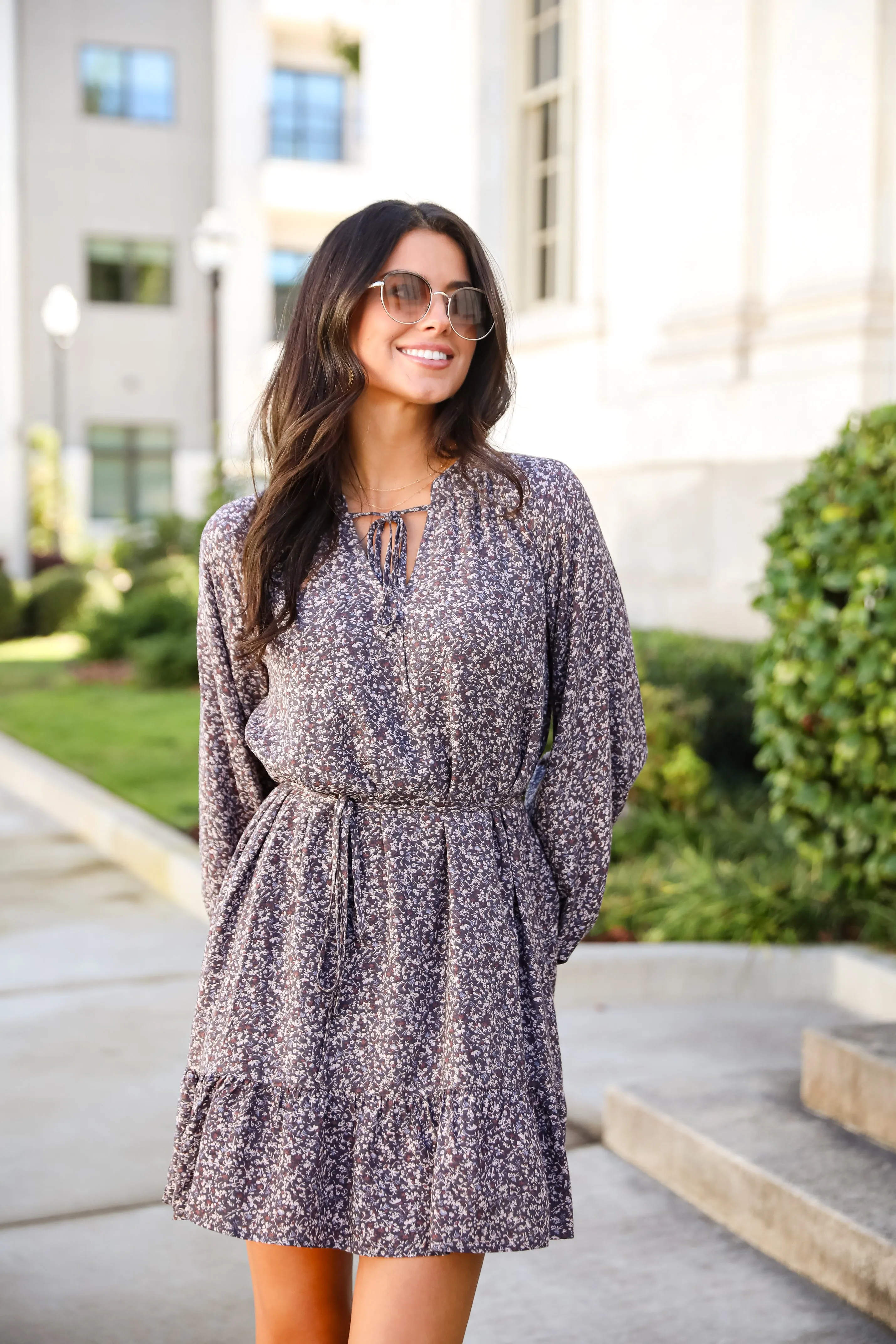 FINAL SALE - Iconic Beauty Plum Floral Mini Dress