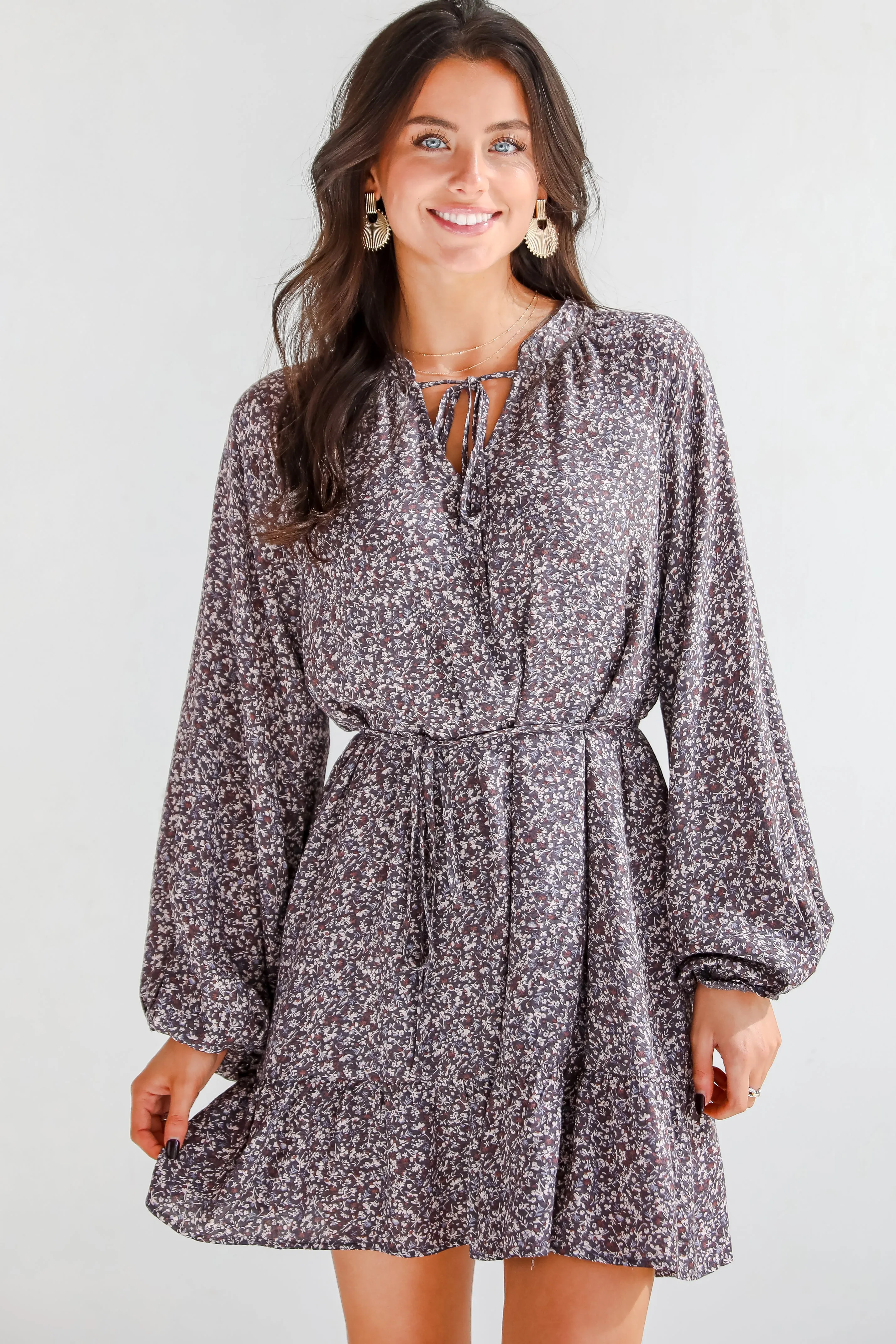 FINAL SALE - Iconic Beauty Plum Floral Mini Dress