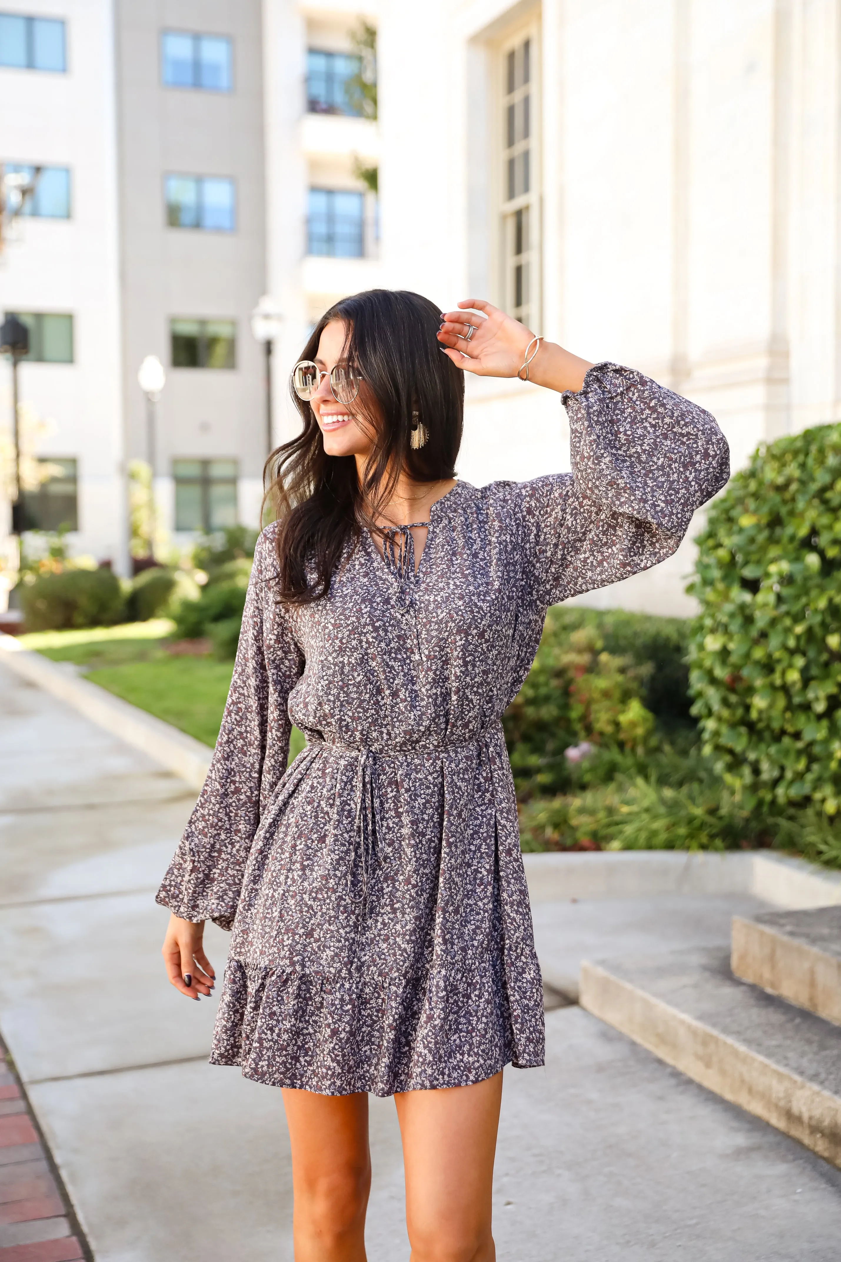 FINAL SALE - Iconic Beauty Plum Floral Mini Dress