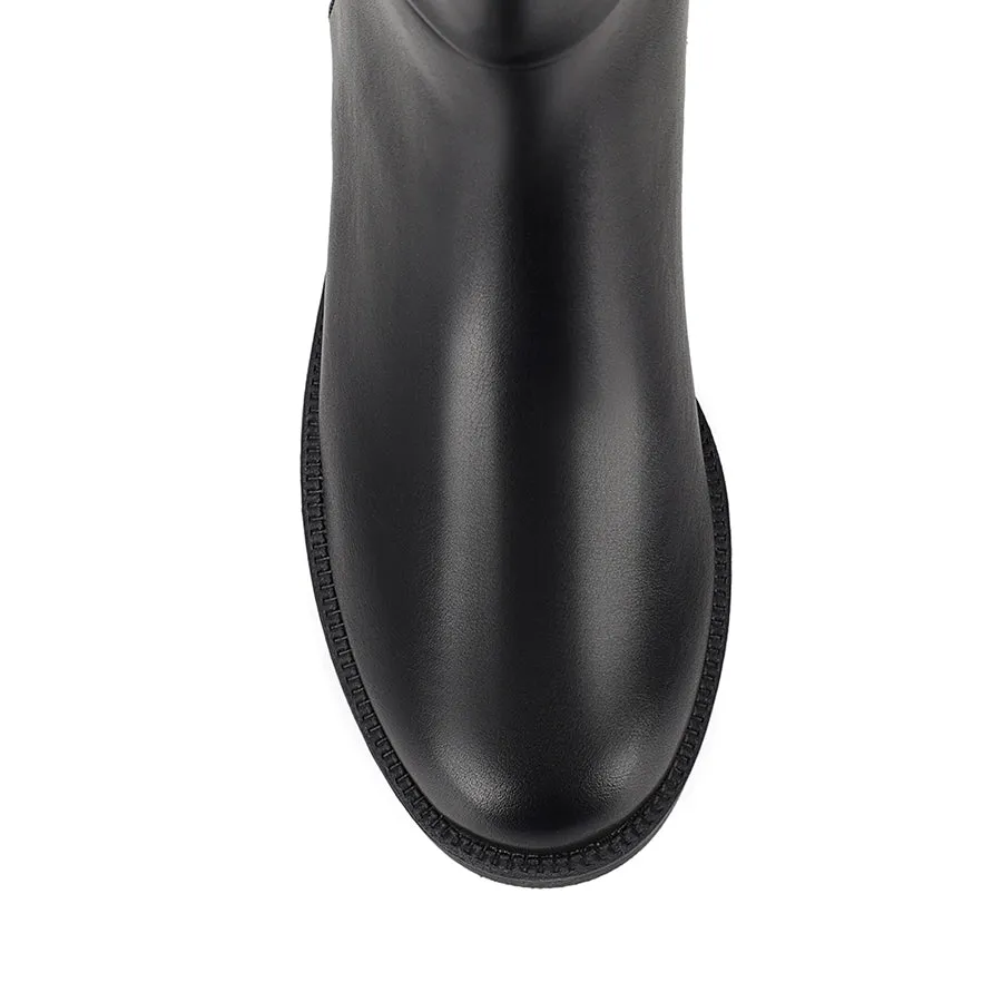 Garfield Flat Knee High Boots - Black