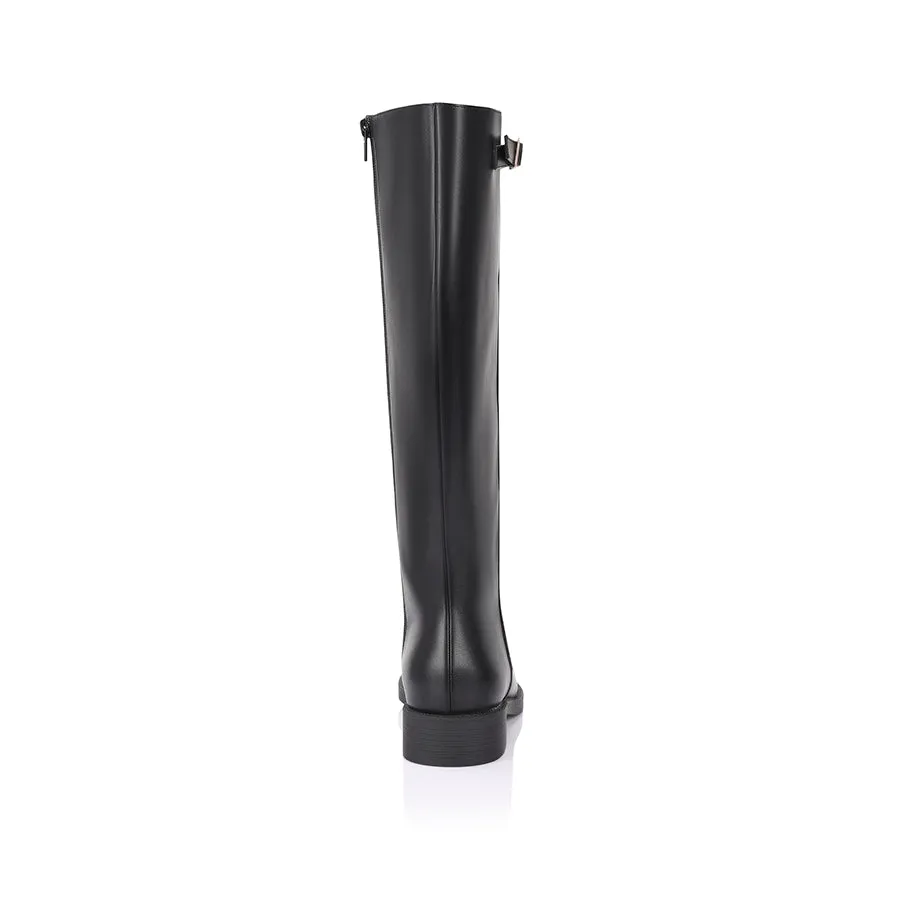 Garfield Flat Knee High Boots - Black
