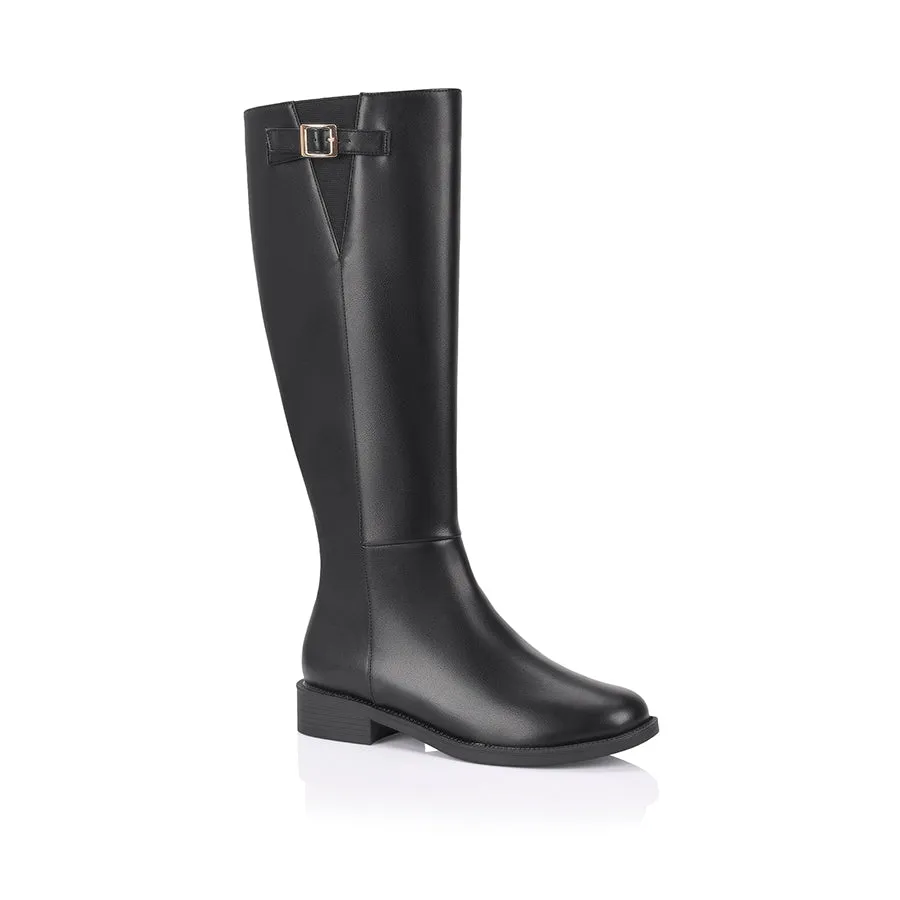 Garfield Flat Knee High Boots - Black