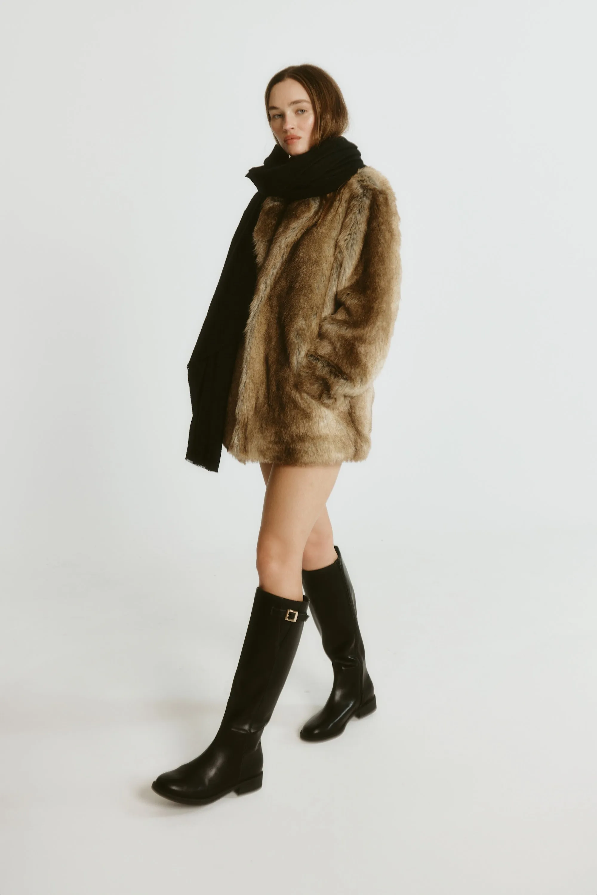 Garfield Flat Knee High Boots - Black