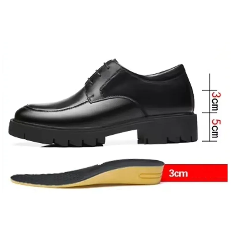 Genuine Leather Heels Men Dress Shoes