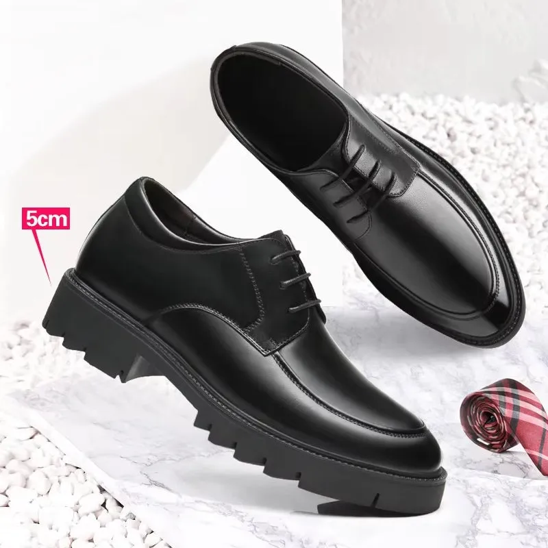 Genuine Leather Heels Men Dress Shoes