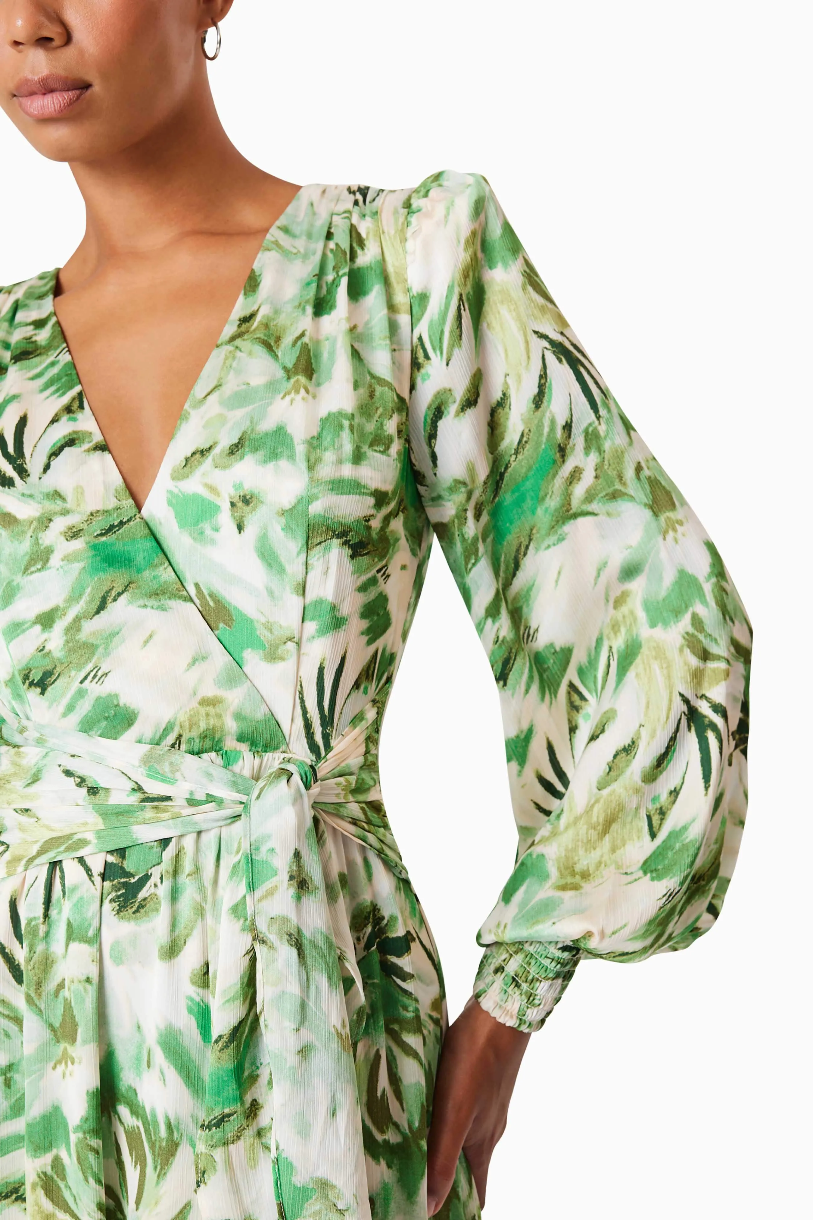 Georgia Long Sleeve Maxi Dress In Green