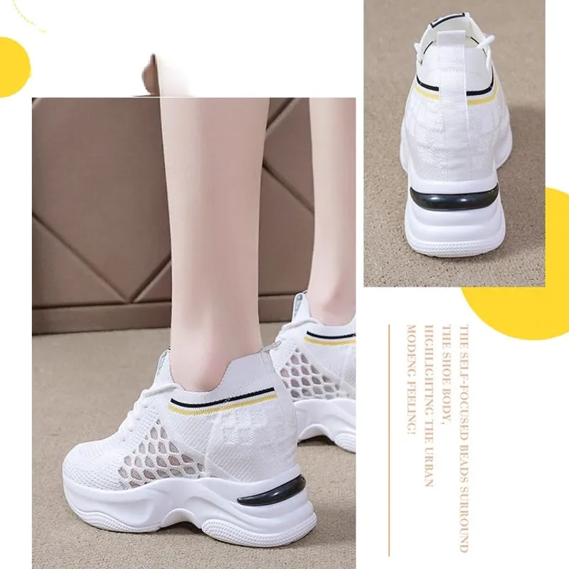 High Heels Breathable Elevator Shoes 8cm