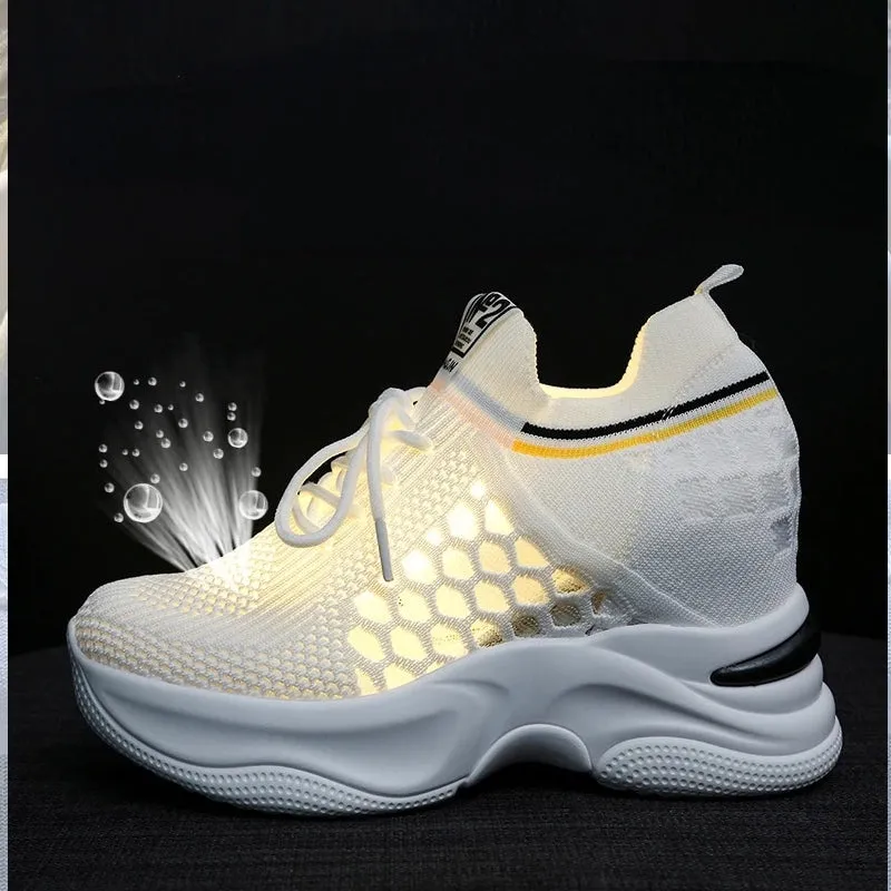 High Heels Breathable Elevator Shoes 8cm
