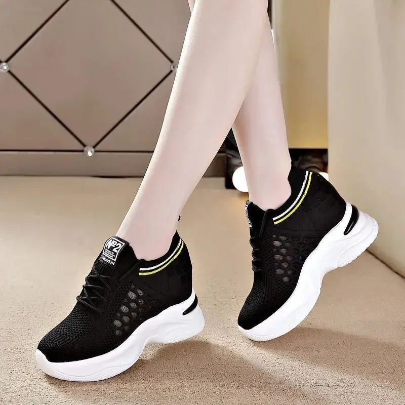 High Heels Breathable Elevator Shoes 8cm