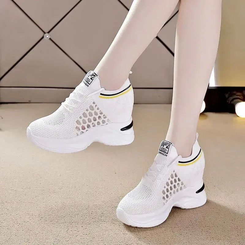 High Heels Breathable Elevator Shoes 8cm