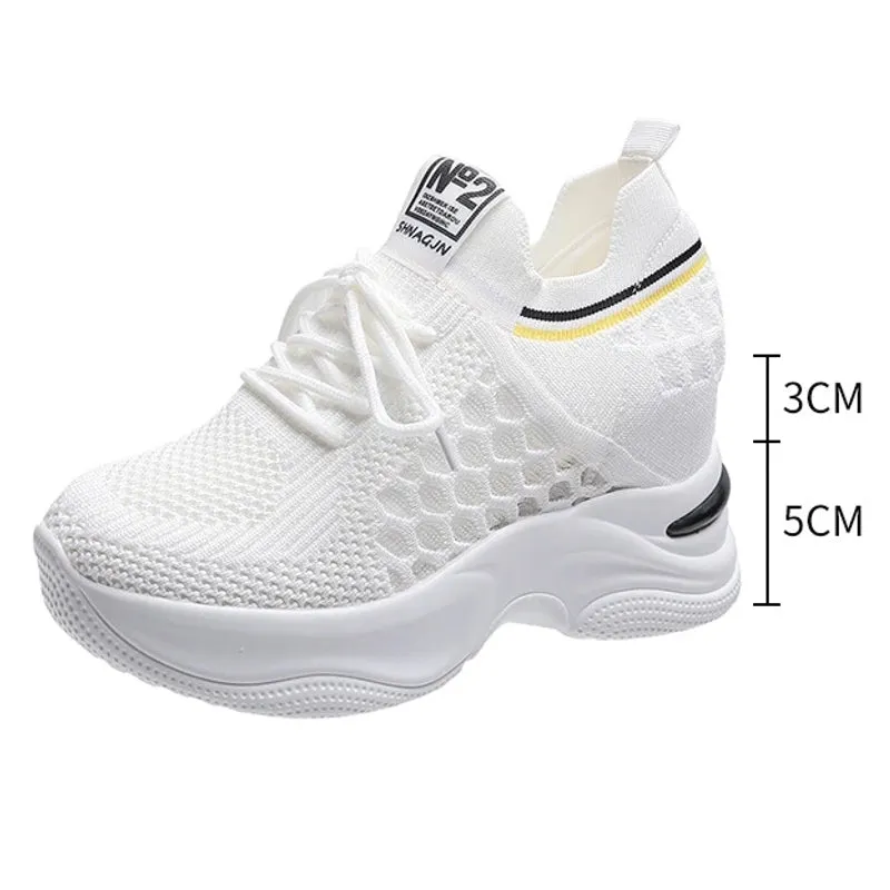 High Heels Breathable Elevator Shoes 8cm