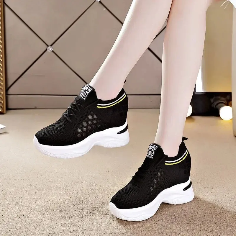 High Heels Breathable Elevator Shoes 8cm