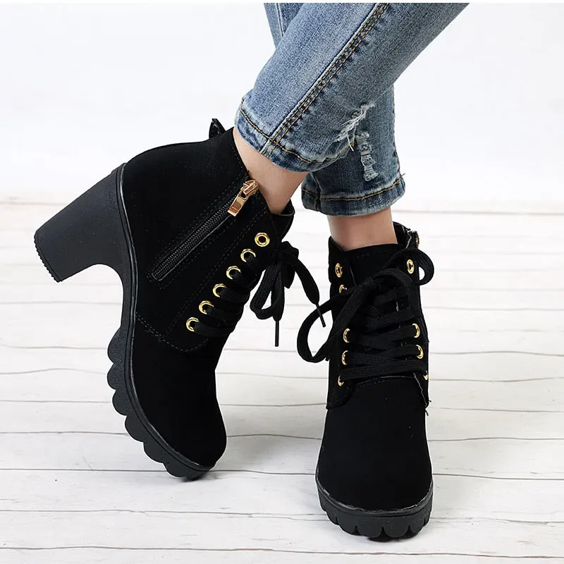 High Heels Thick Heel Short Boot 6cm