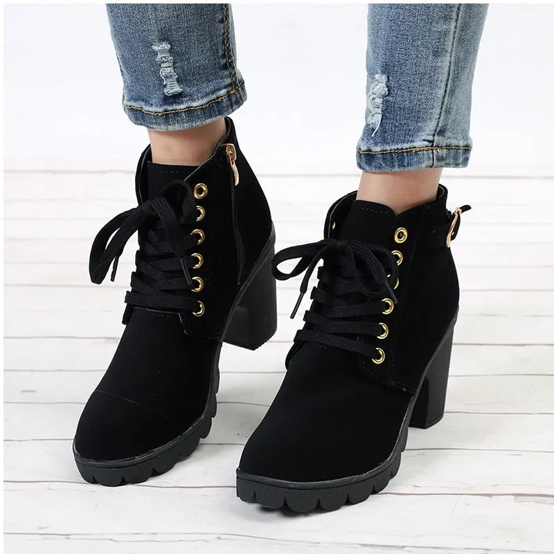High Heels Thick Heel Short Boot 6cm