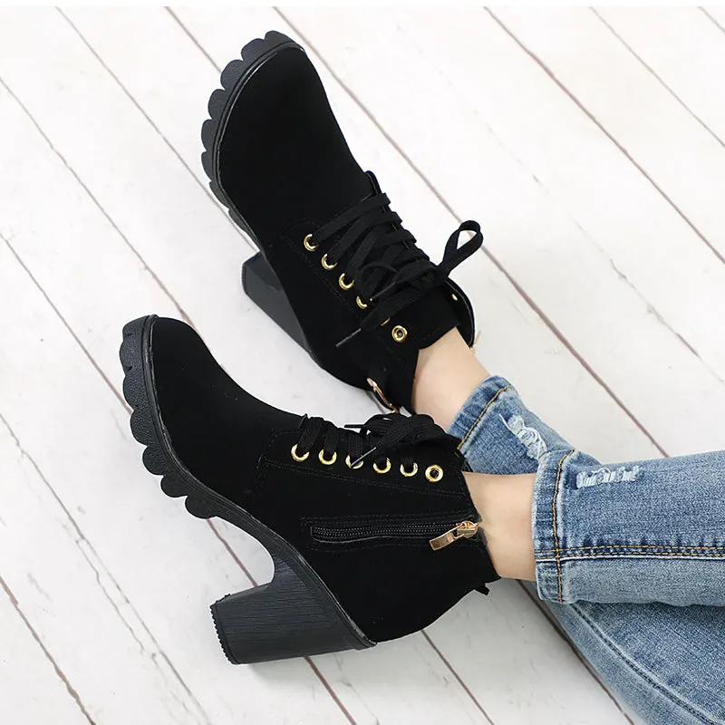 High Heels Thick Heel Short Boot 6cm