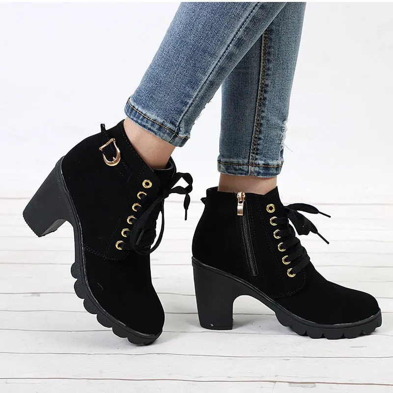 High Heels Thick Heel Short Boot 6cm