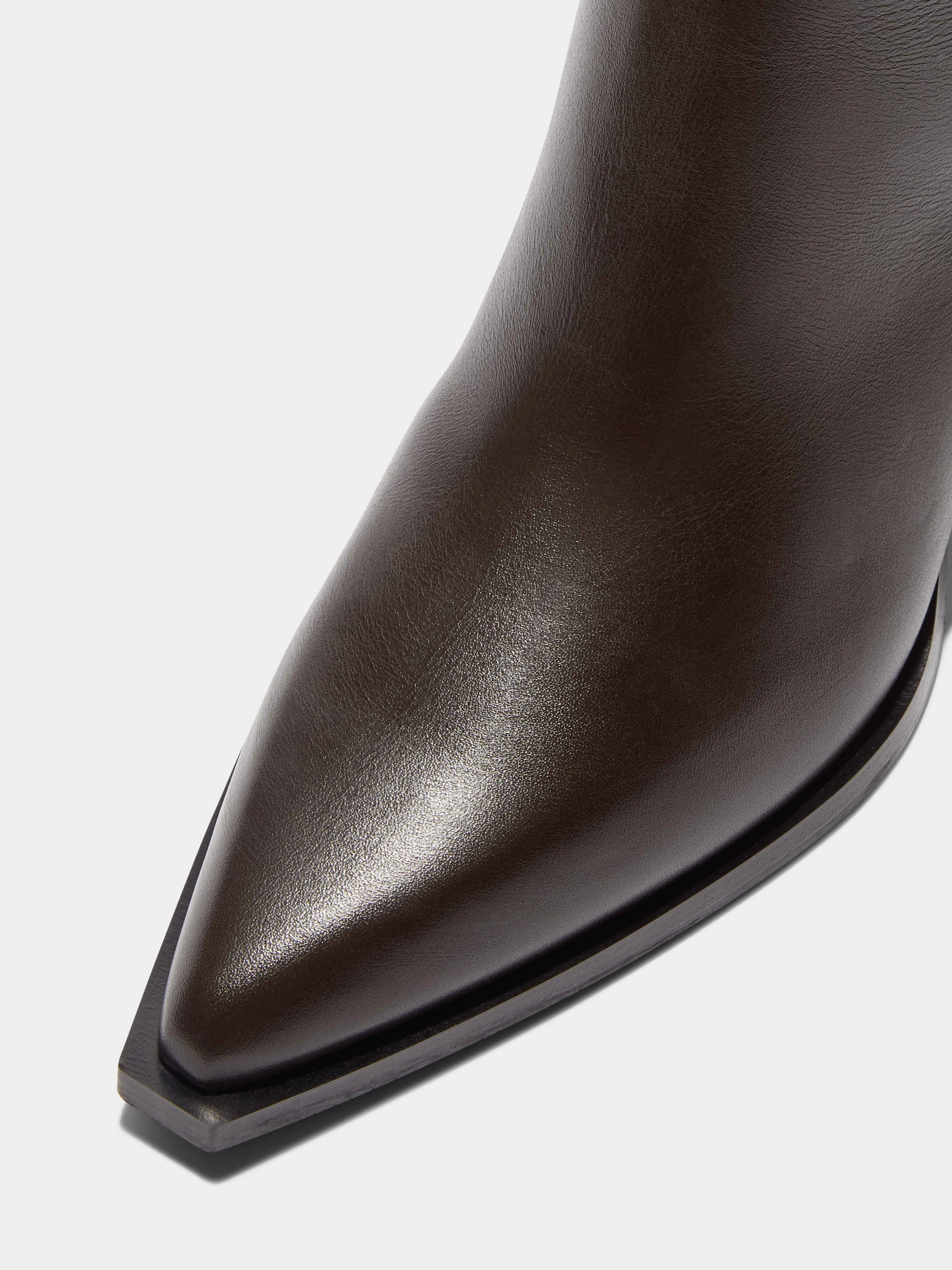 Kara Leather Cowboy Ankle Boots