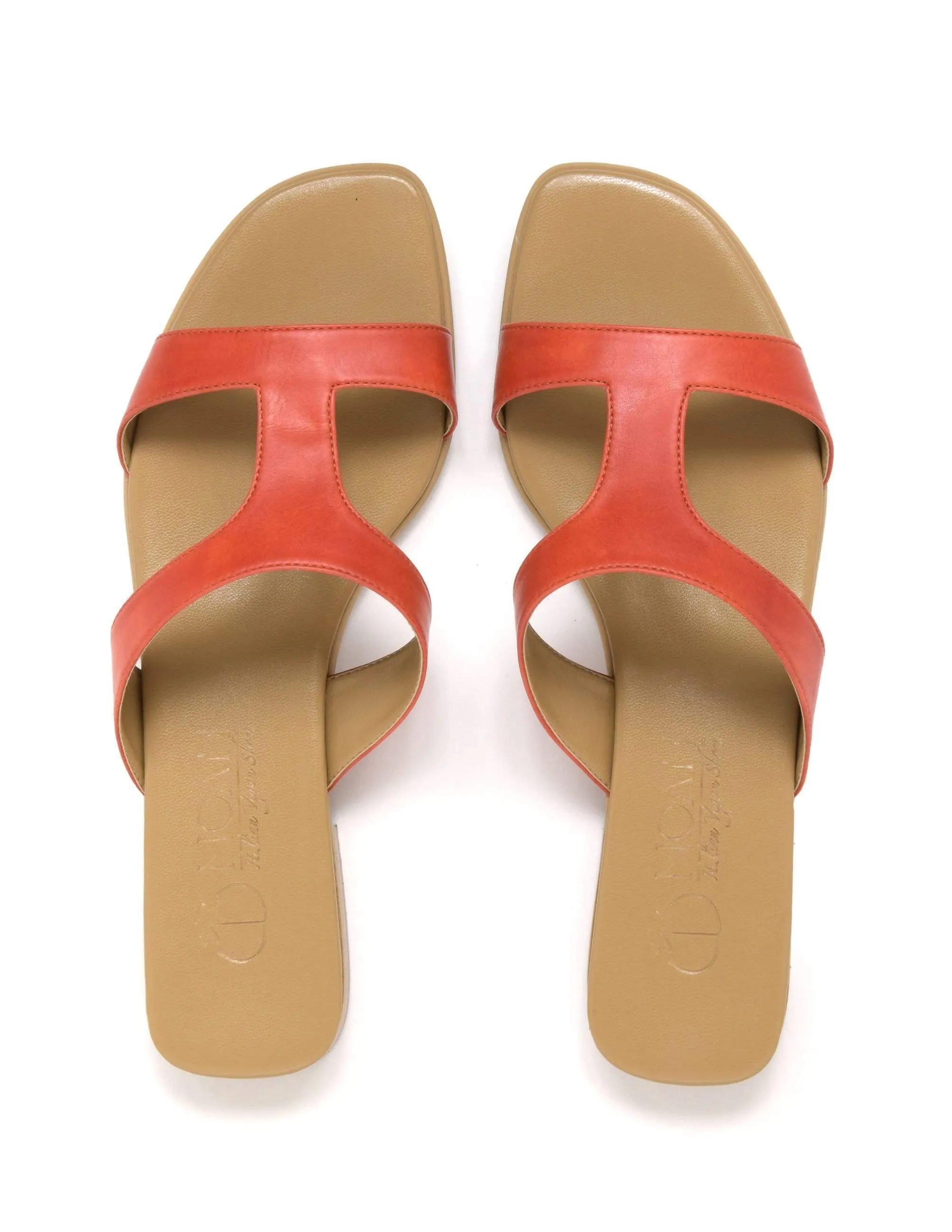 Letizia Women's Vegan Nappa Leather Slip On Sandal | Burnt Orange