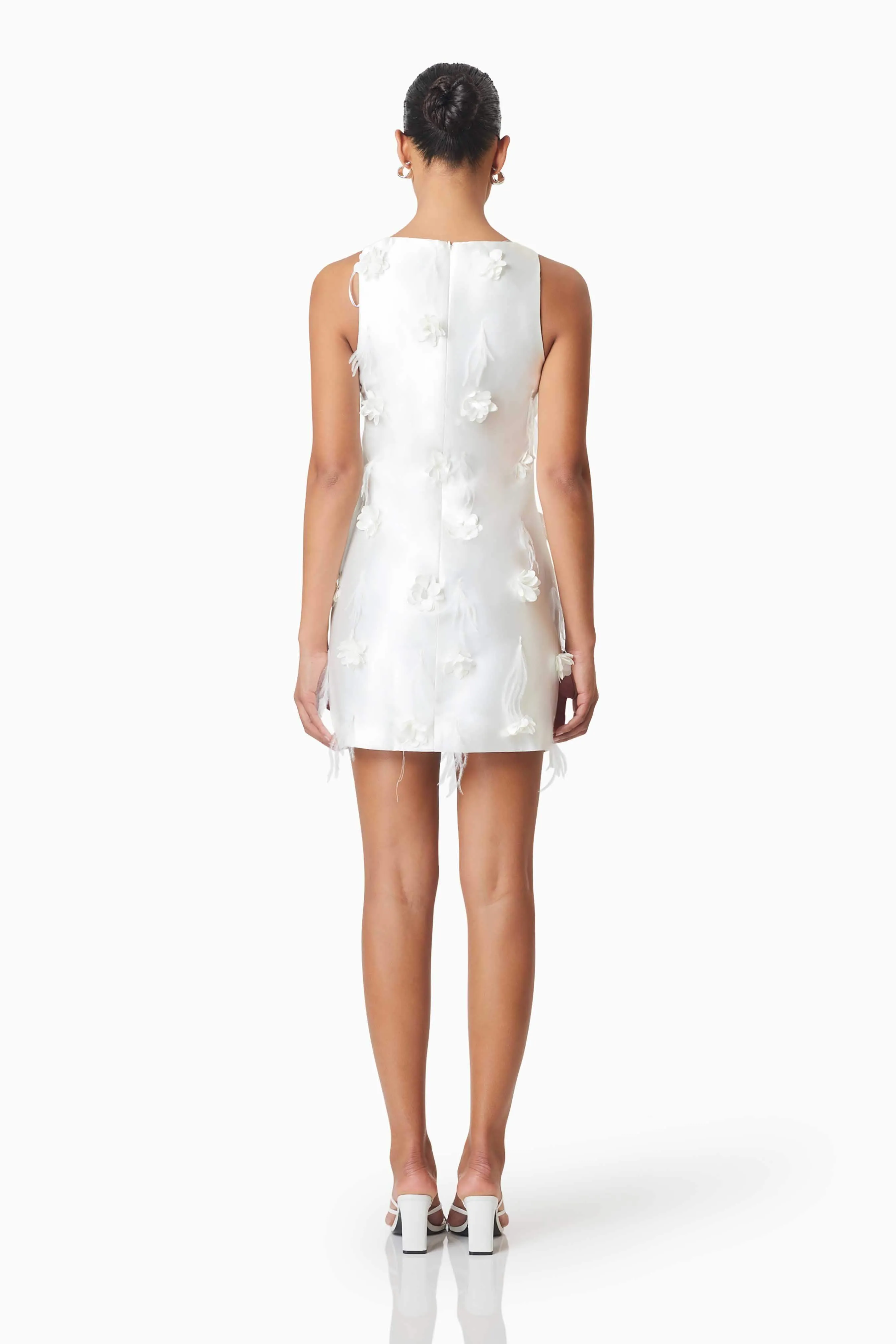 Lunaria Satin Mini Dress In White