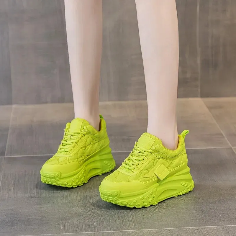 Luxury Silver Increases Height Sneakers Women Shoes