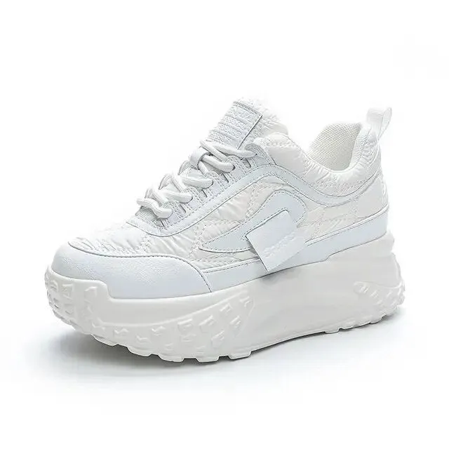 Luxury Silver Increases Height Sneakers Women Shoes