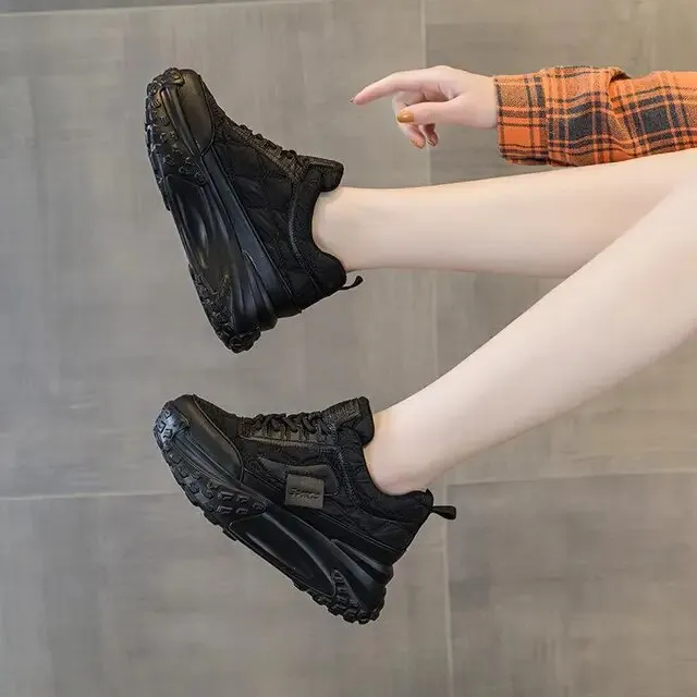 Luxury Silver Increases Height Sneakers Women Shoes