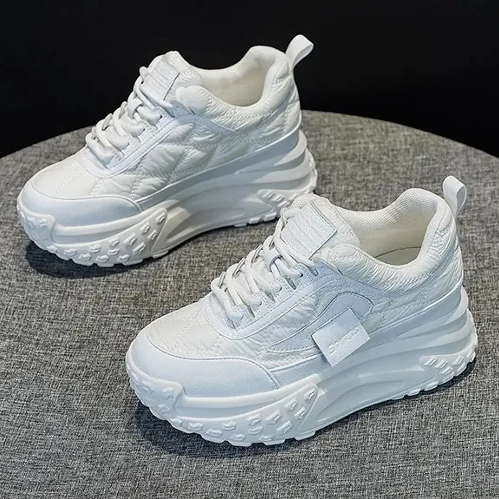 Luxury Silver Increases Height Sneakers Women Shoes