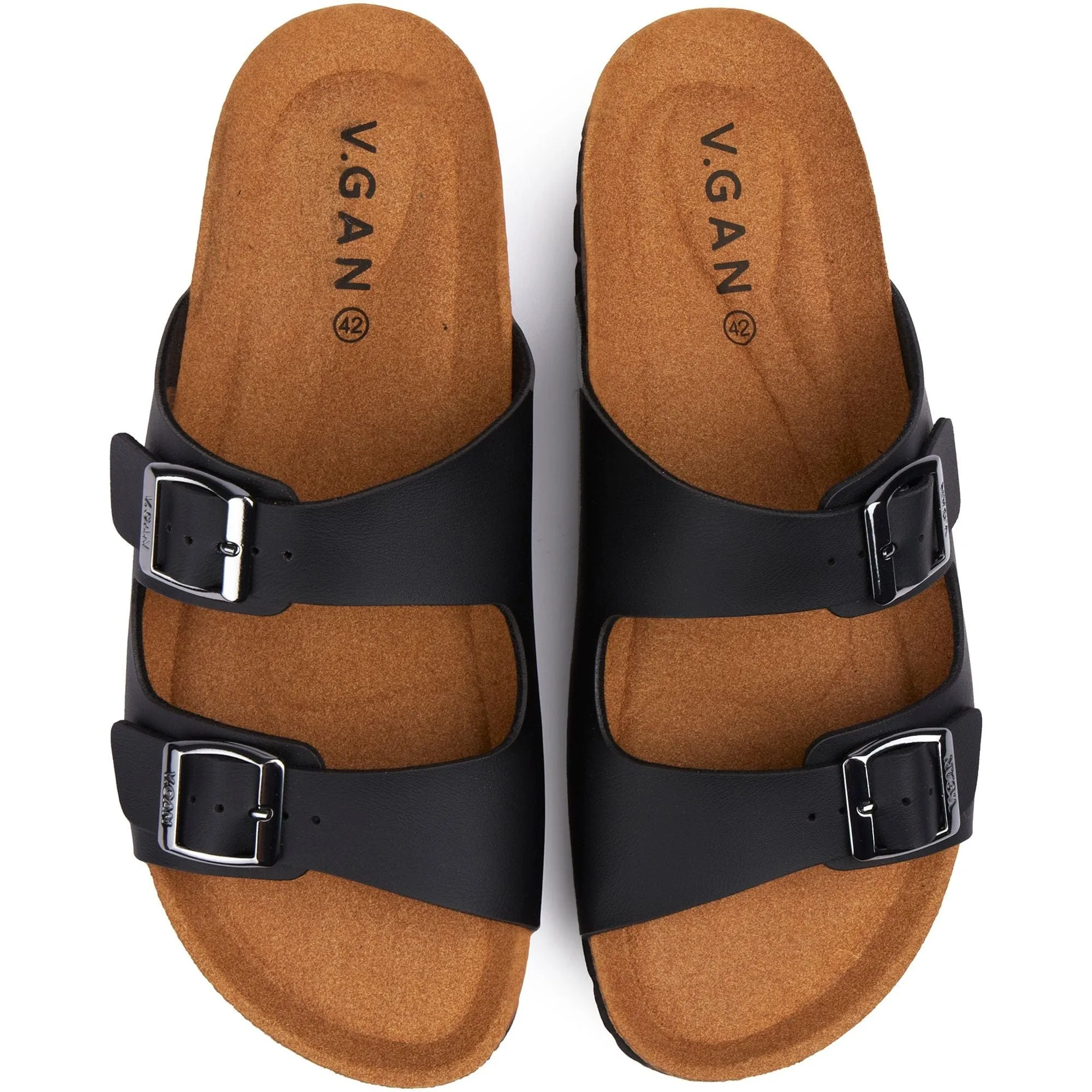 Mango Men's Vegan Comfort Footbed Sandals | Black