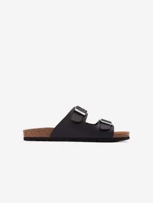 Mango Men's Vegan Comfort Footbed Sandals | Black